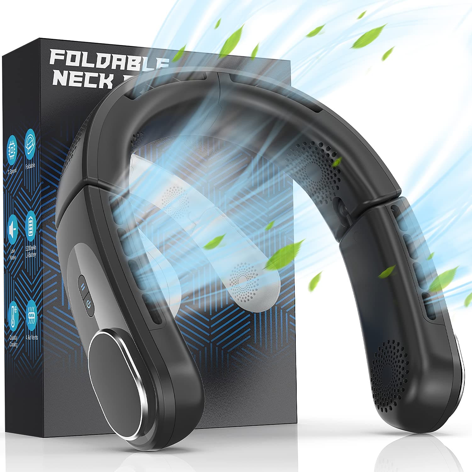 ChillGo 4 Turbo Neck Fan - Mother's Day Gifts Father's Day Gifts, Birthday Gifts for Men Women, for Father's Mother's Day, Foldable Portable Fans with Strong Airflow, Cruise Essential for Travel, Golf