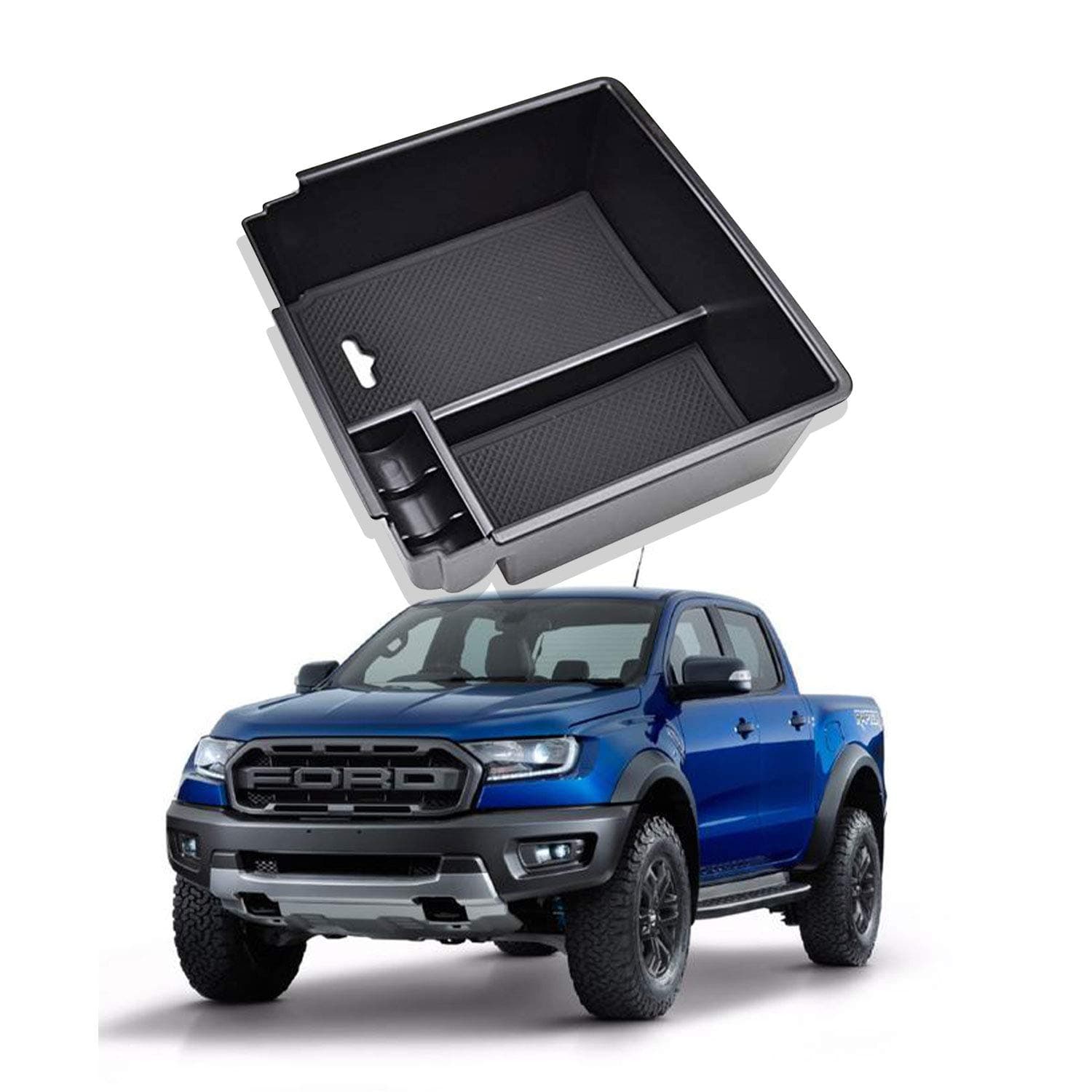 YEE PIN Centre Console Organizer Tray Armrest Tray Compatible with Ranger 2015-2019, Secondary Storage Box Insert Glove Compartment Car Accessories