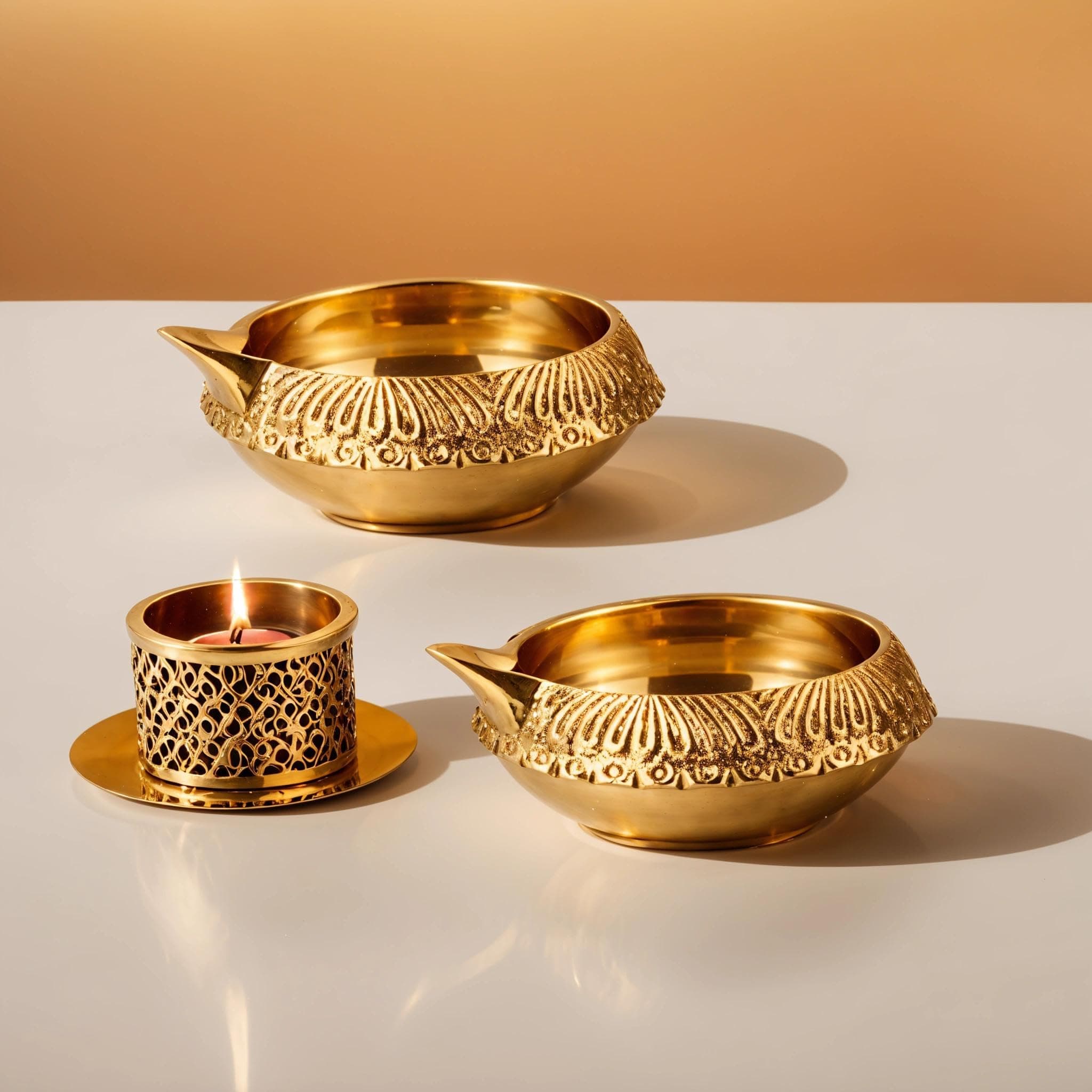 Brass Kuber Diya for Diwali Decoration - Traditional Indian Puja Oil Lamp - Diwali Gifts for Friends and Family - Divali Diyas, Diya for Divali Pooja Hashcart®