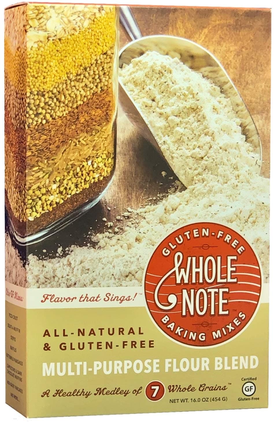 Whole Note Multi-Purpose Flour Blend, 7-Whole-Grain and Naturally Gluten-Free (Single Package)