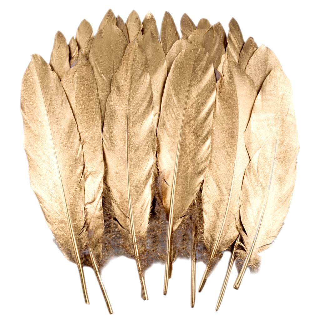 60pcs Gold Duck Feather,feathers for crafts,Goose Real Feather Christmas Decoration Natural Craft Art Soft Native Feather Accessories for Christmas, DIY, Party, Wedding, Dream Catcher (H-60PCS)