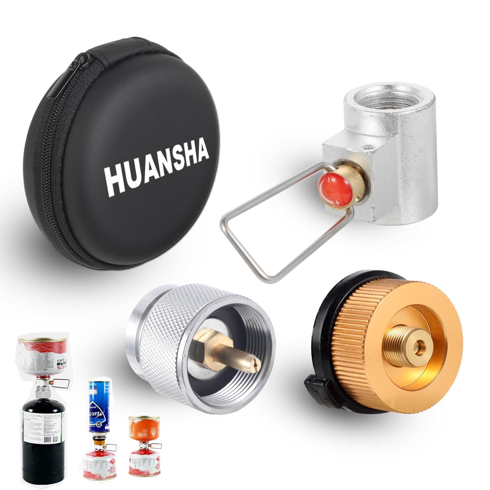 3-Piece Propane/Isobutane/Butane Refill Adapter Set - Camping Backpacking Stove Refill Adapter Valve for 1LB Propane/Butane Gas Tank