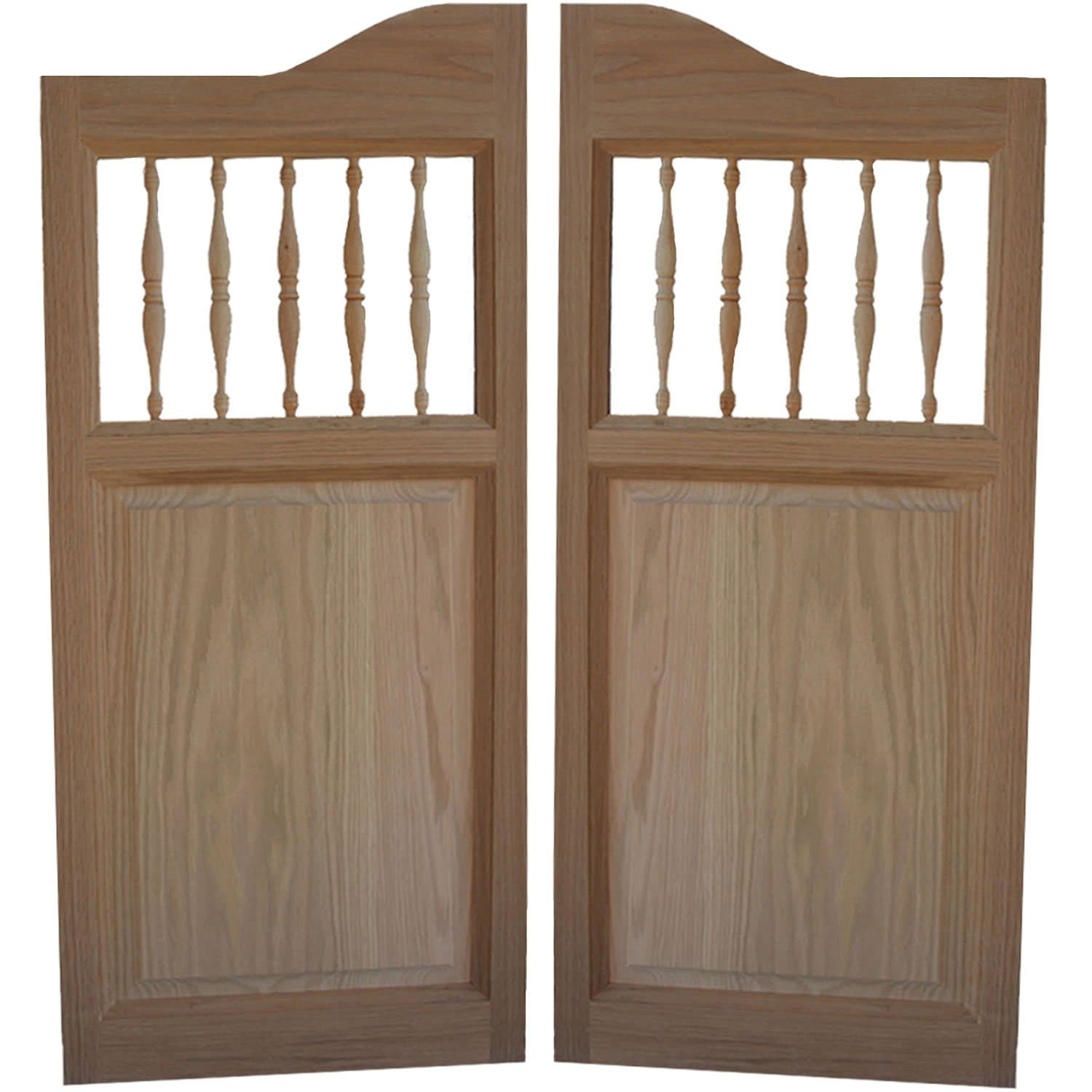 Custom Made Solid Oak Western Swinging Cafe Doors / Saloon Doors with Hardware Fits Any 42"-48" Door Opening