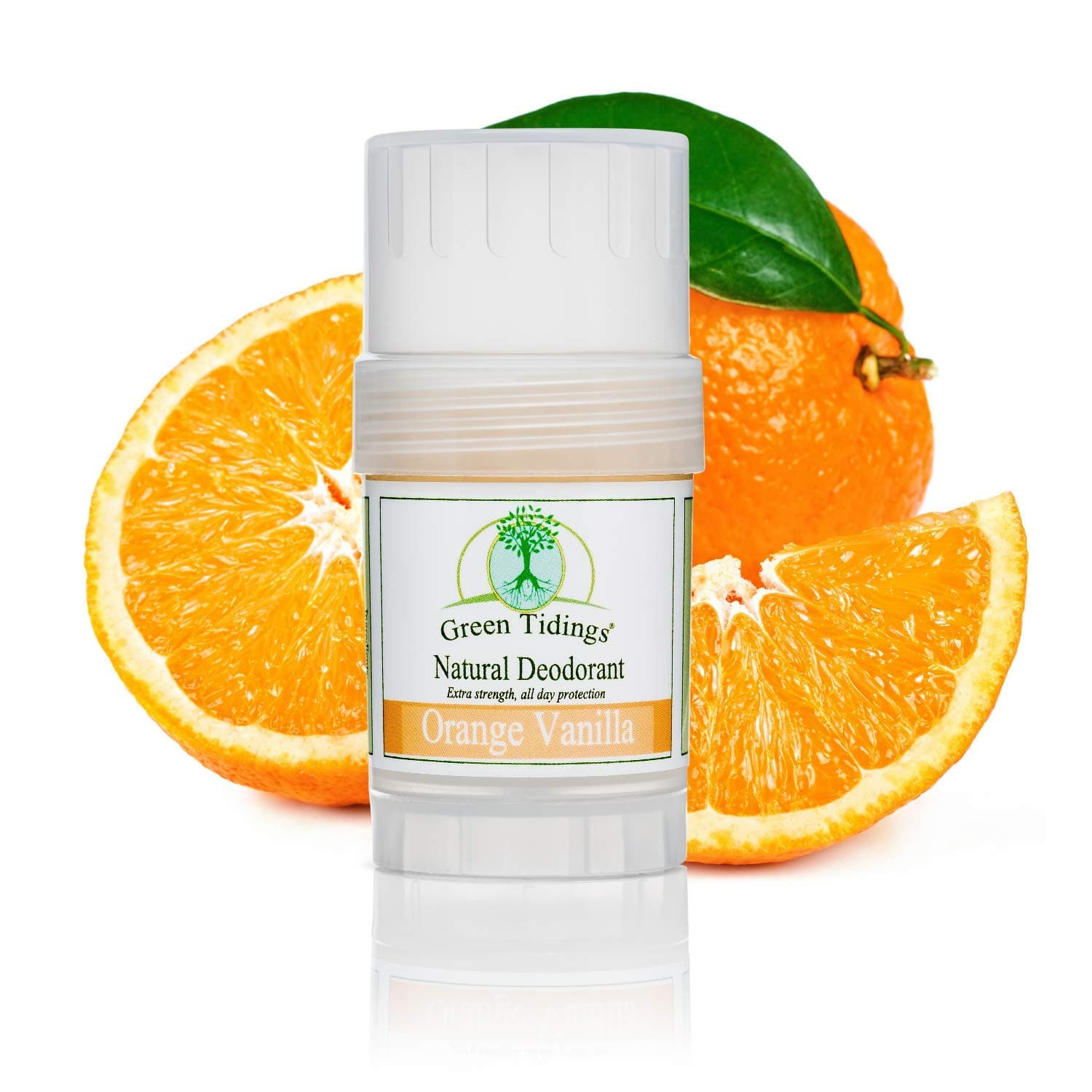 Green Tidings Natural Deodorant Vegan, Organic Deodorant for Men and Women, Fragrance-Free & Aluminum Free Deodorant, Underarm Antiperspirant [Orange Vanilla, 1 Ounce (Pack of 1)]