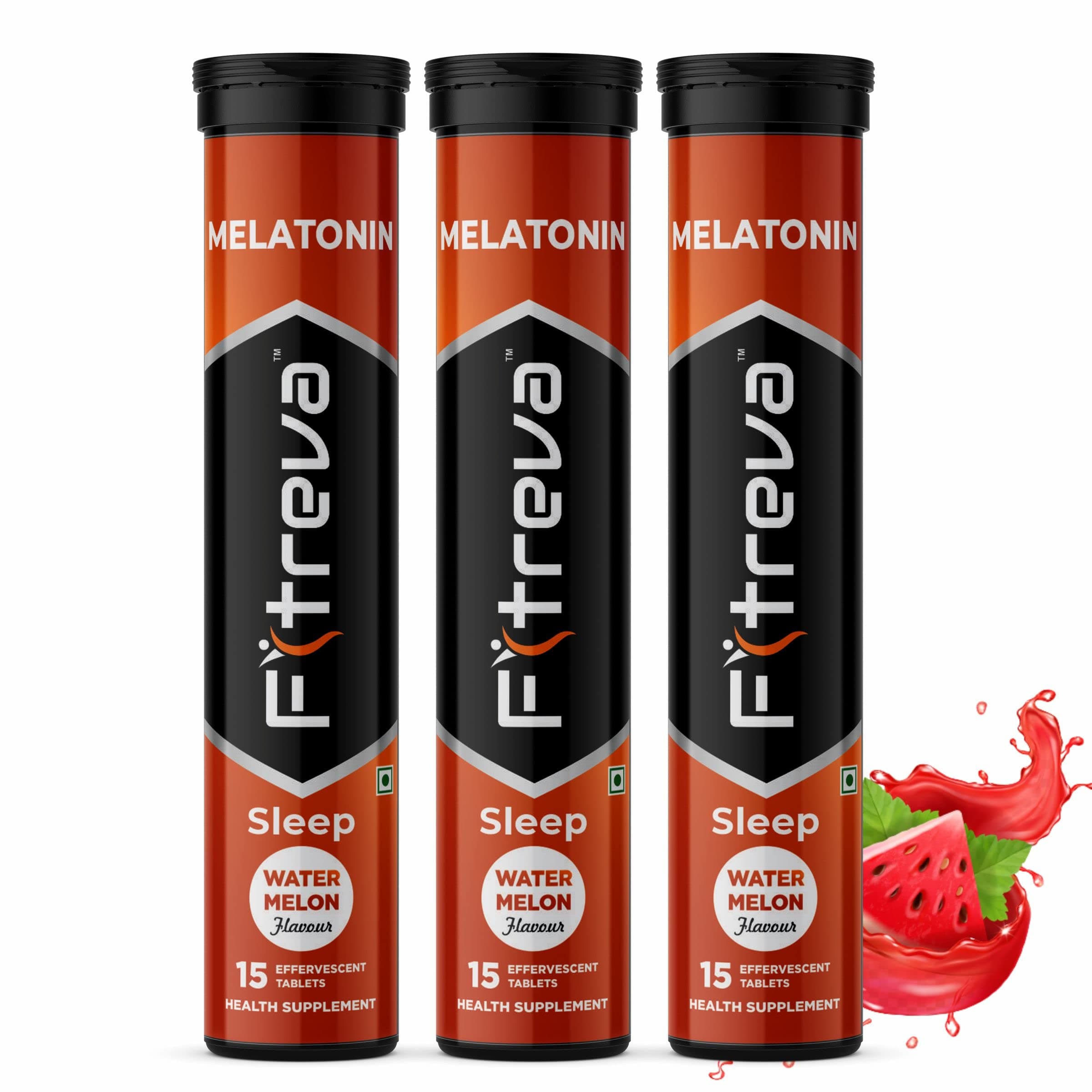 Fitreva Melatonin 45 Effervescent Tablets for Restful Sleep - Watermelon Flavor