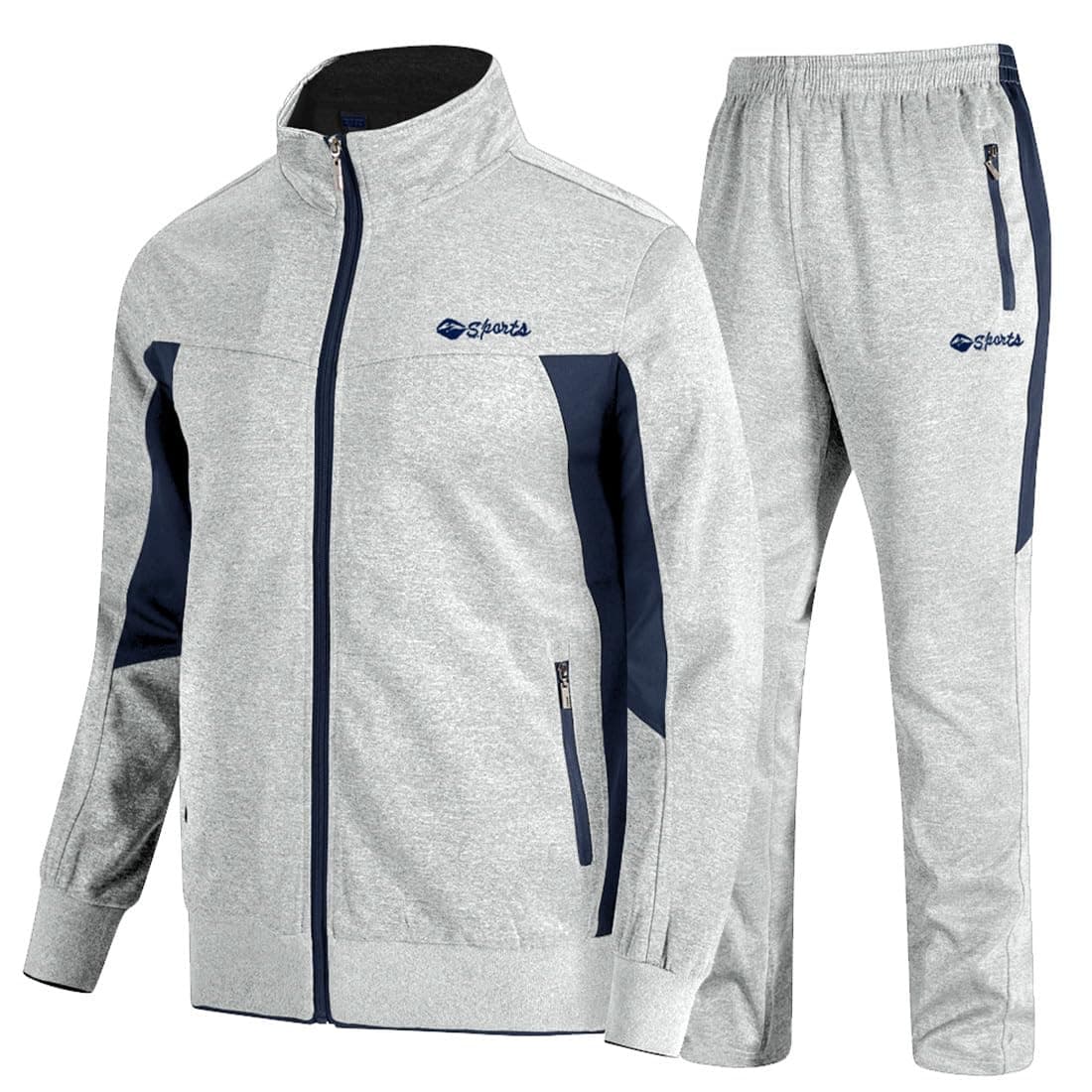 Men's Tracksuit, 2-Piece Set, Casual, Athletic Sweat Suit with Full Zipper, for Jogging, Warm-Up