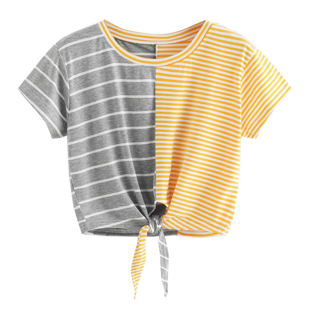 Yusealia Womens Shirts Casual Ladies Pineapple Printed V-Neck Short Sleeve Solid Cute Comfy Tee Shirt Blouse Summer Tunic Tops Sweatshirt for Teen Girls