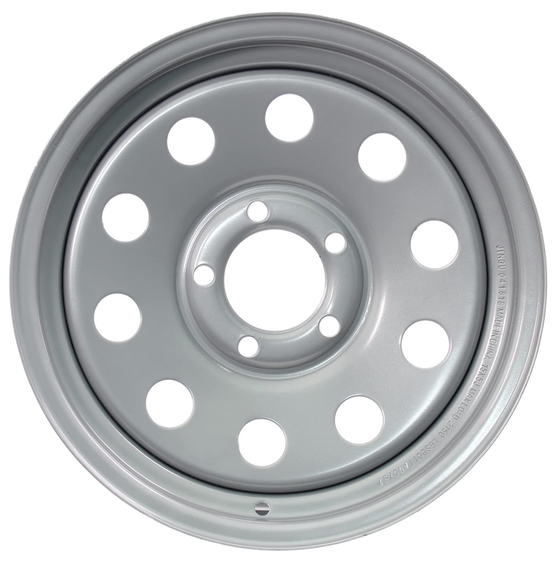 eCustomrim Trailer Wheel Rim 15X5 15 Inch 5 Lug On 4.5 Inch Center Silver Modular