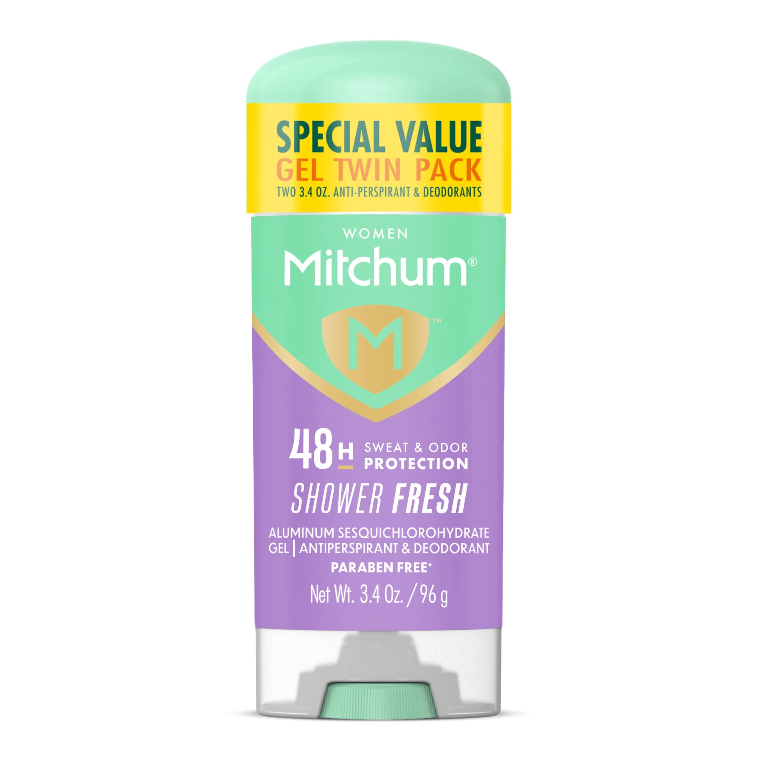 Mitchum Women Gel Antiperspirant Deodorant Twin Pack, Shower Fresh, 3.4oz.
