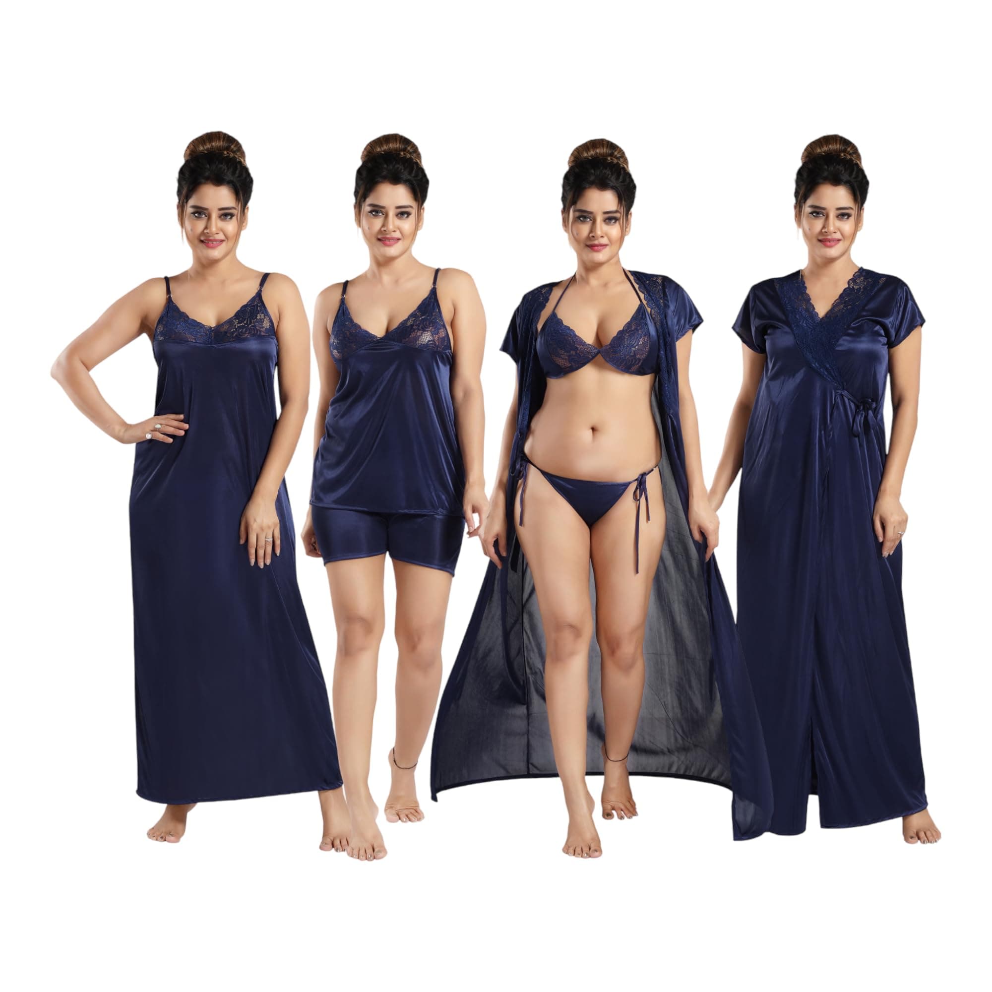 Apparels Plain Set of 6 | Soft and Comfortable Womens Nightwear Nighty | Stylish Gown Dress | Nightdress Night Gown for Women