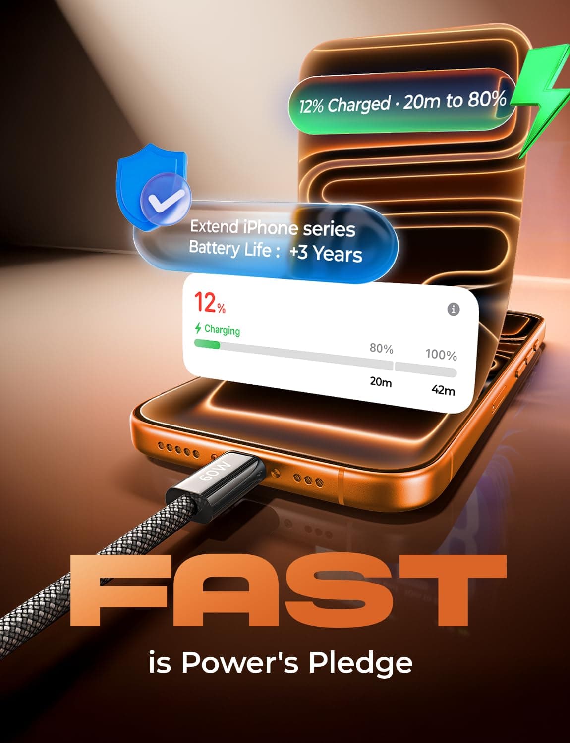 LISEN USB-C Cable 5 Pack [3.3/3.3/6.6/6.6/10FT] for iPhone 15 Pro Max Plus/Samsung S24/23/iPad 10th/Pro/Air/MacBook Air/Pro 60W (3.1A) Fast Charging