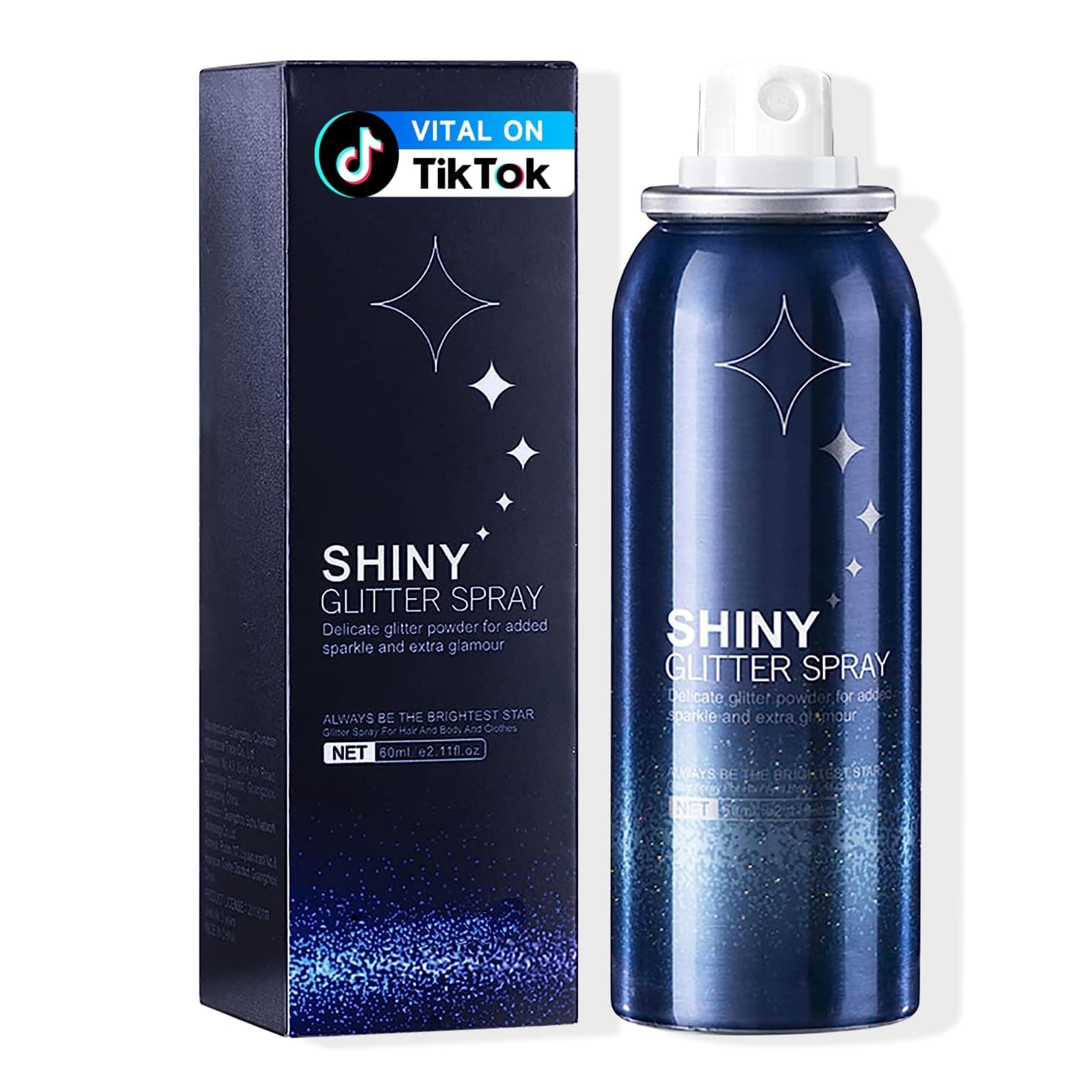 HANYWIL Body Glitter, Glitter Spray for Hair and Body, Spray, Hairspray Clothes, Long-Lasting Shimmer Suitable Stage, Festival Rave Makeup Prom 2.11 Fl Oz