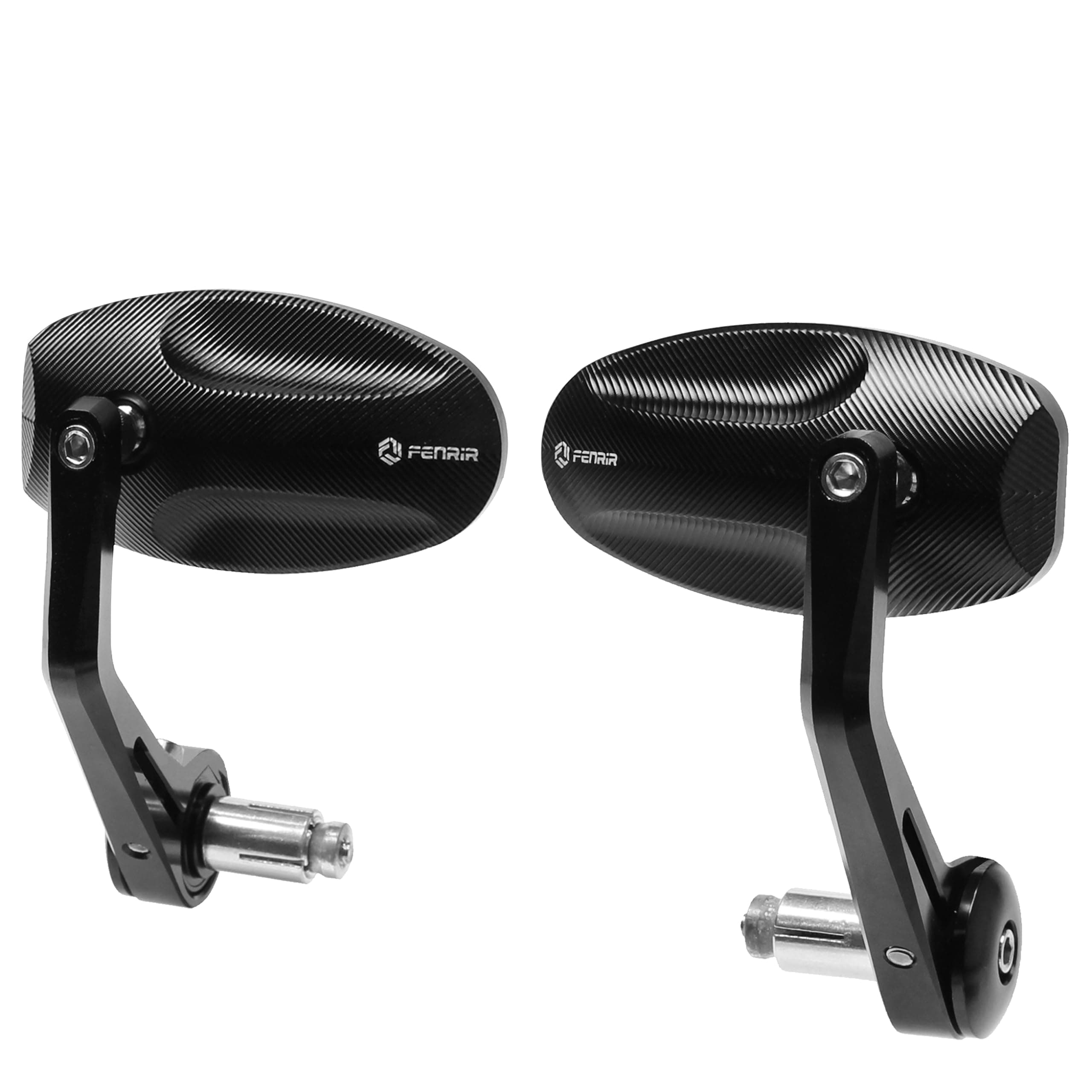 FENRIR CNC Aluminum Alloy Cafe Racer Black Motorcycle Bar End Mirrors Side 22mm 7/8" inch Handlebar Mirror Universal Rear View For M8/M6 Standard Super Sport Naked Street Bike Cruiser Minimoto Scooter