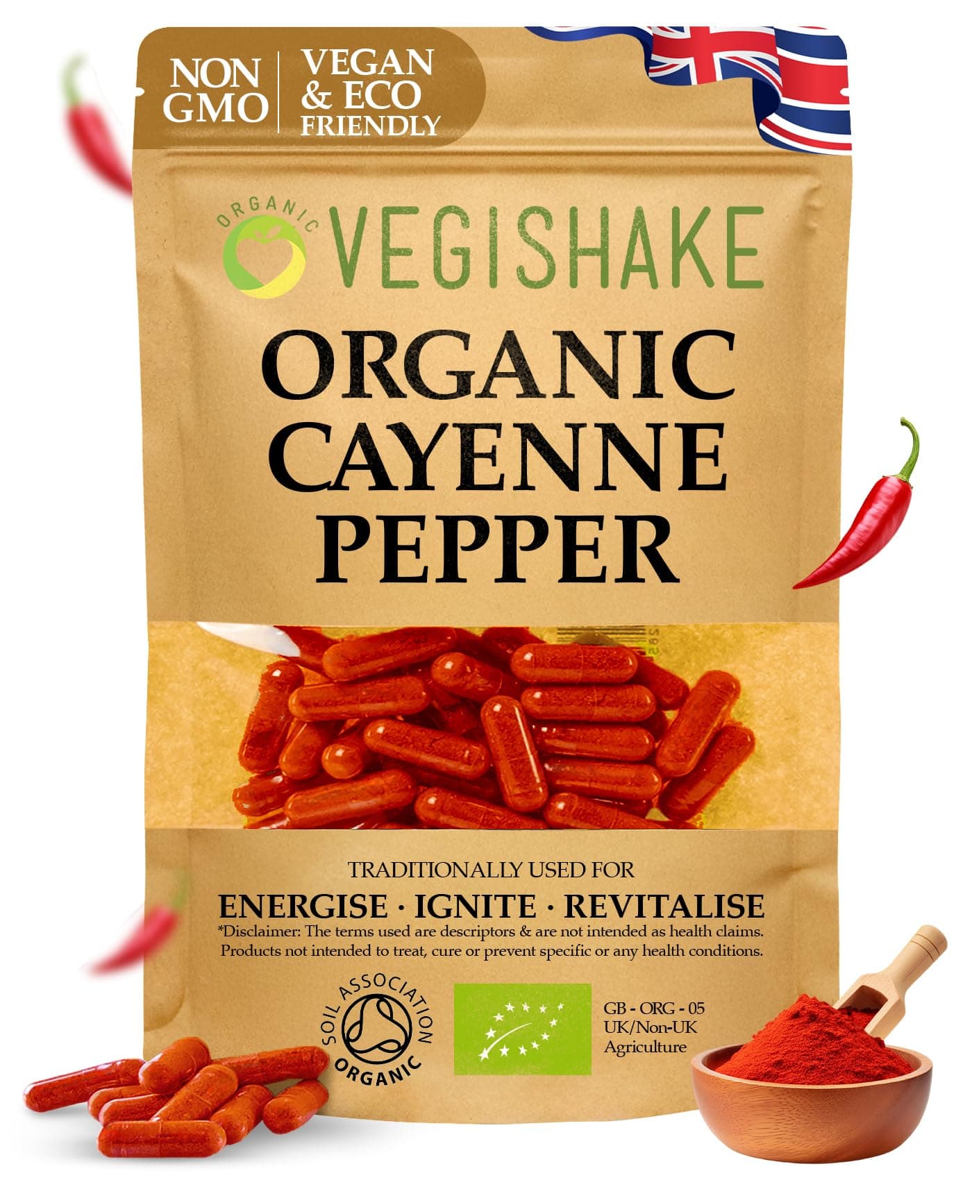 Organic Cayenne Pepper | Fat Burners | Fat Burners for Men Weight Loss | Fat Burners for Women Weight Loss | Fat Burner Tablets | UK British Company | 400 CapsulesSoil AssociationEU OrganicSoil AssociationSoil Association