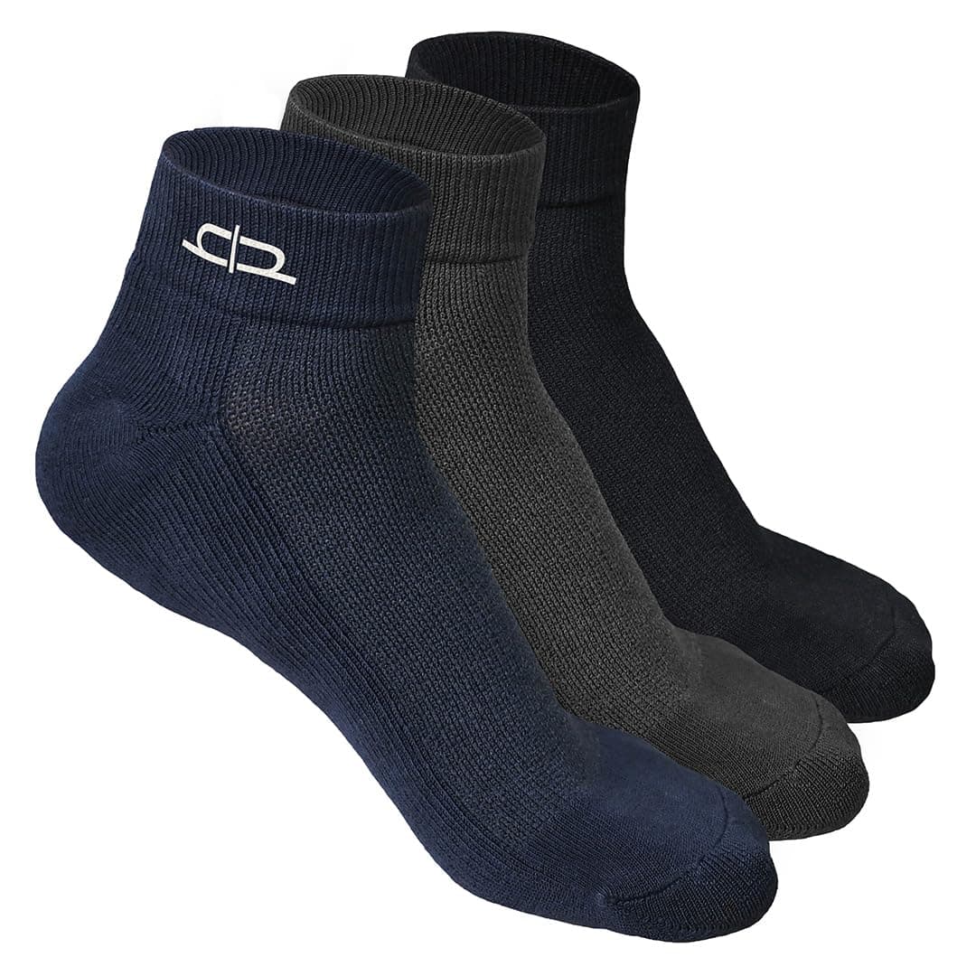 Bamboo Socks for Men | Quarter Ankle Socks | Grip Socks, Odour-Free and Breathable | 3X Softer than Cotton Socks