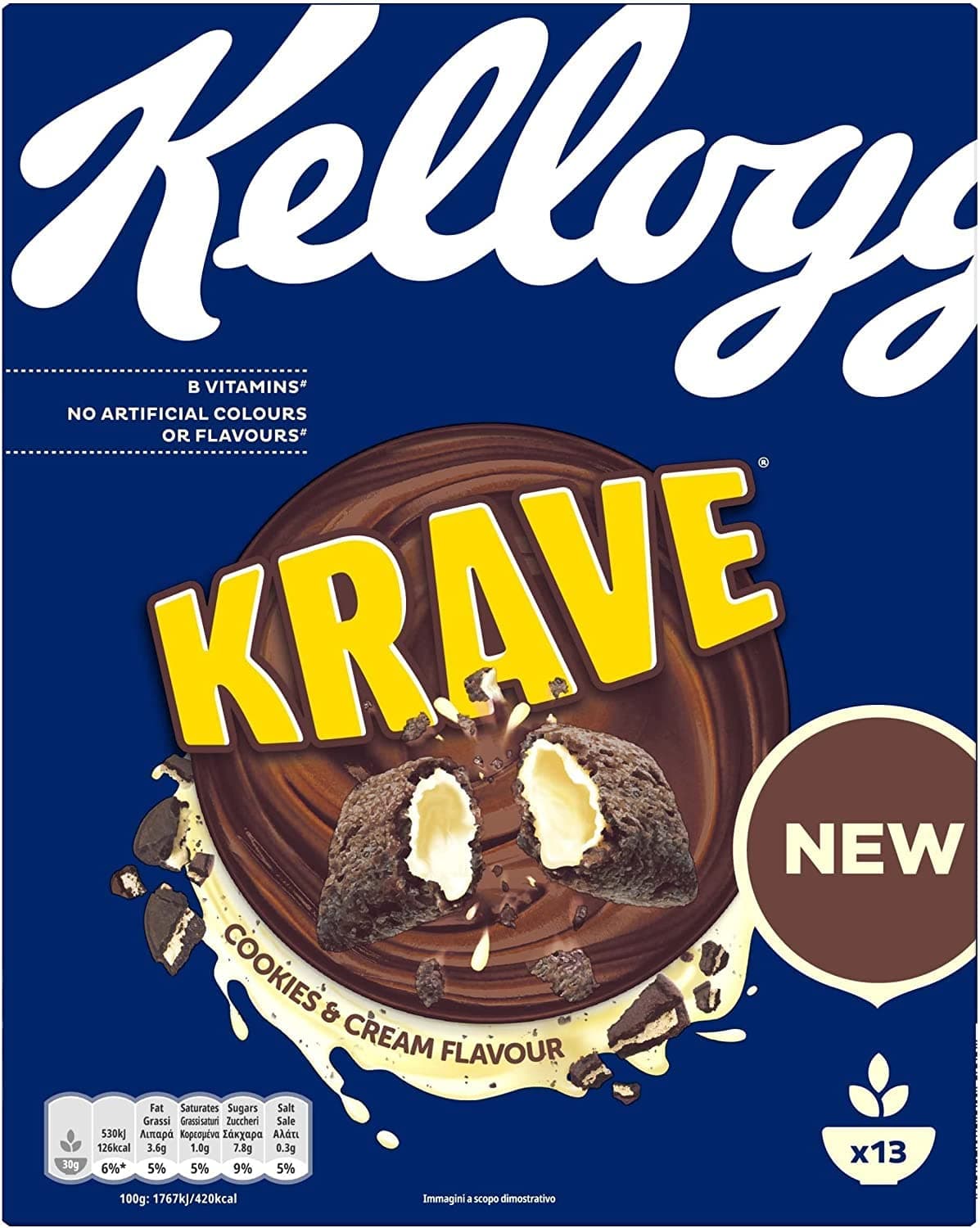 Krave Cookies & Cream Flavour Crispy Cocoa Cereal Filled with Cream