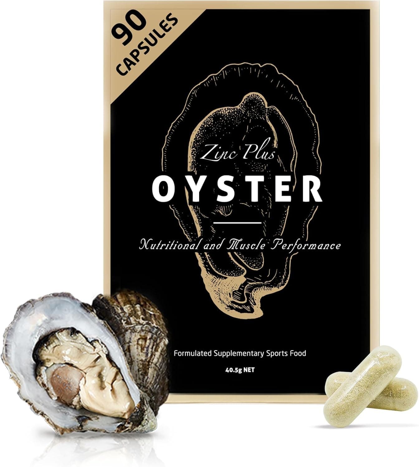 Unichi Zinc Plus Oyster Supplement, Highly Concentrated Pacific Oyster Extract to Support Energy & Immune Boost, 60 Capsules