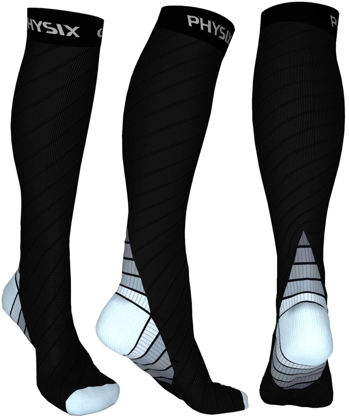 Physix Gear Sports Compression Socks for Men Women 20-30 mmHg Athletic Fit