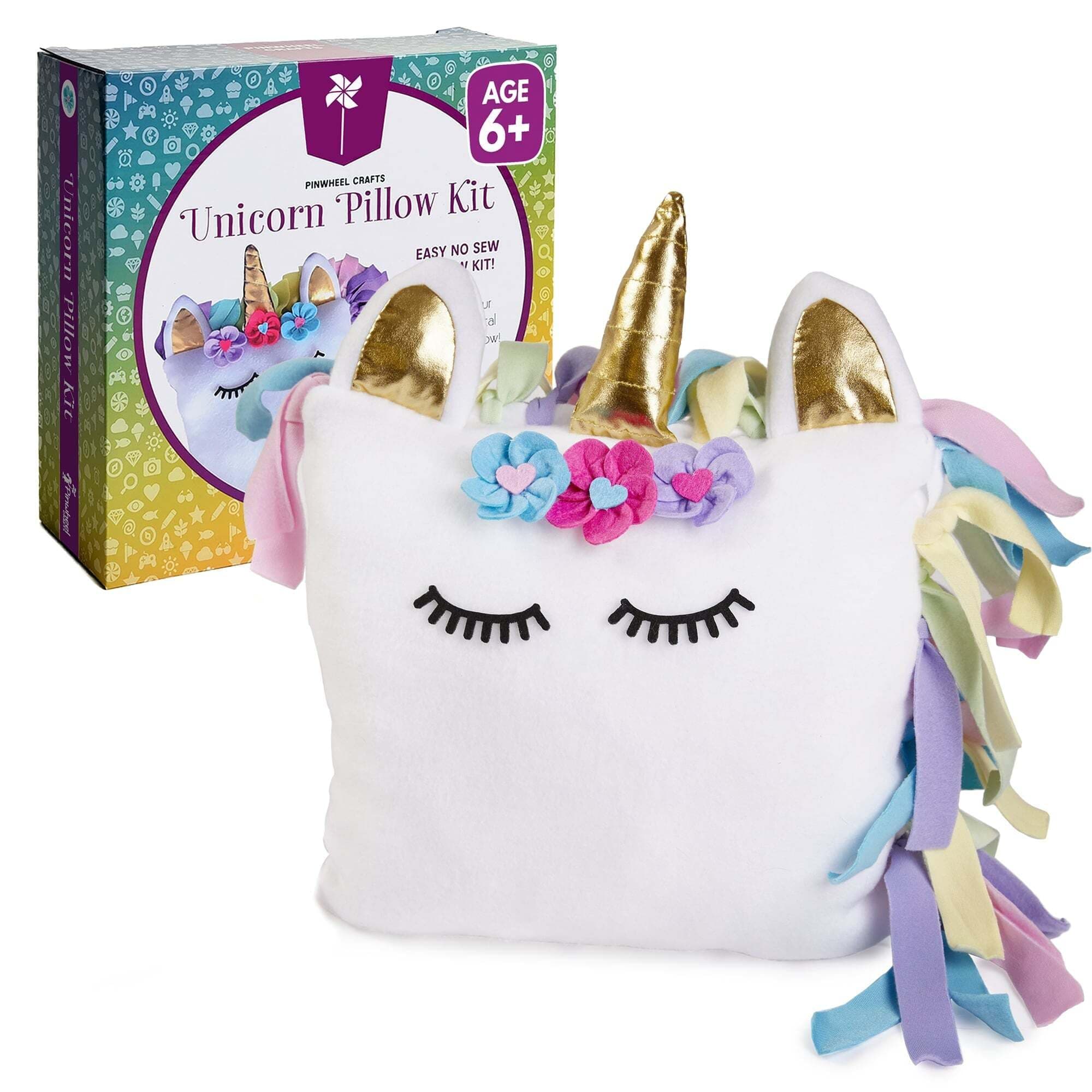 Unicorn Pillow Kit - No Sew Unicorn Craft Kit - Gifts for Girls, Arts and Crafts for Kids Ages 4-8 - Unicorn Toys for 6 Year Old Girl Gifts, Birthday, Easter, Toddlers, Teens