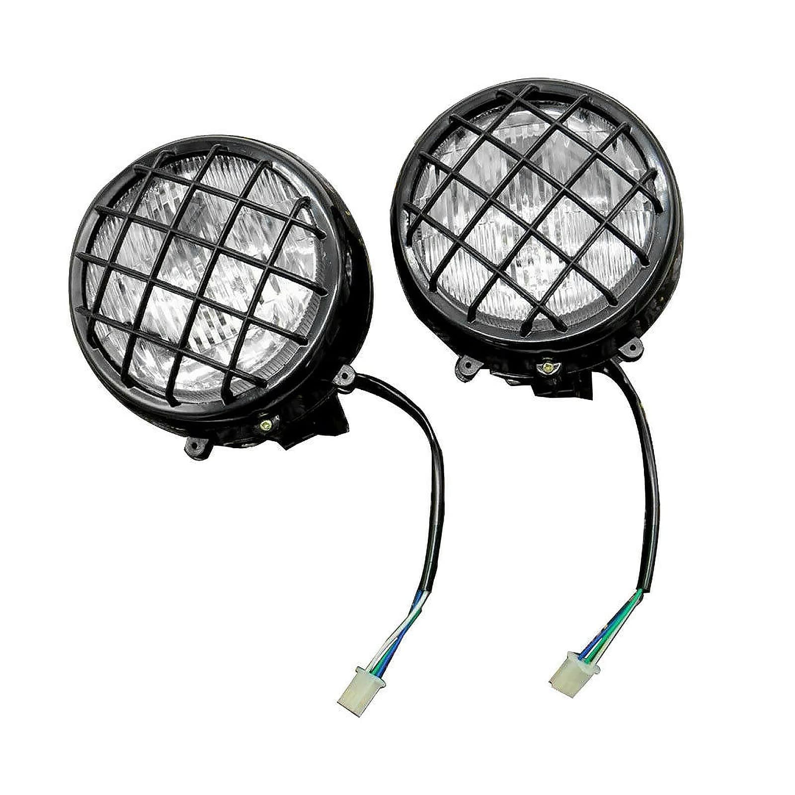 New Left and Right Headlights assembly Lens Bulbs Lights Grills Warrior for Yamaha Banshee 1987-2006