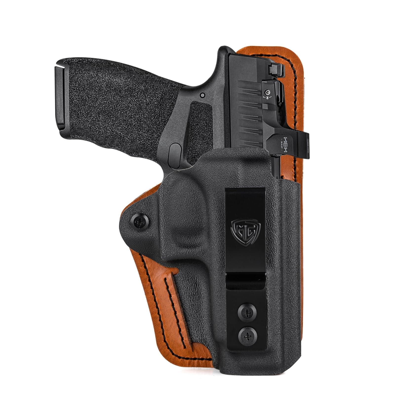 Hellcat Pro Holster with Comfort Foam Pad, IWB Kydex Leather Hybrid Holster for 9mm Springfield Armory Hellcat Pro & 3" Hellcat Micro OSP Pistol - Red Dot Optics Cut - Inside Waistband Concealed Carry