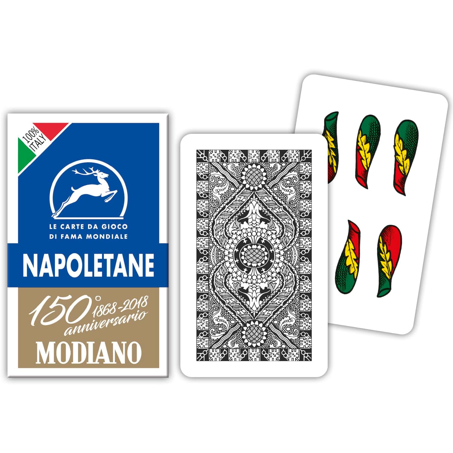 Modiano -The 150th Anniversary Neapolitan Playing Cards, Blue Color, 300081