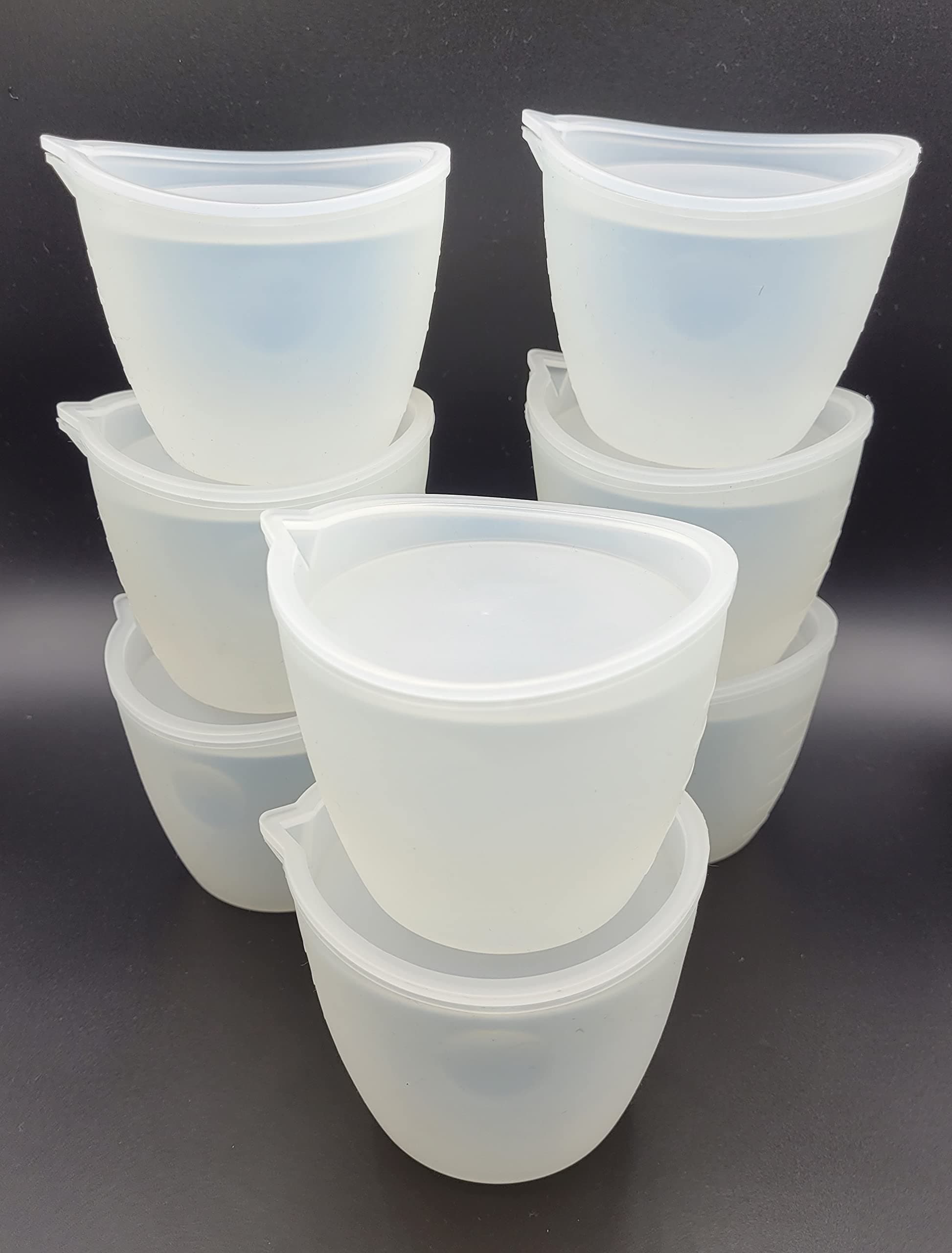 8 Reusable Silicone Mixing Cups with lids | Measuring Cups | Acrylic Pouring | Fluid Art | Resin Art | Mixing Paint