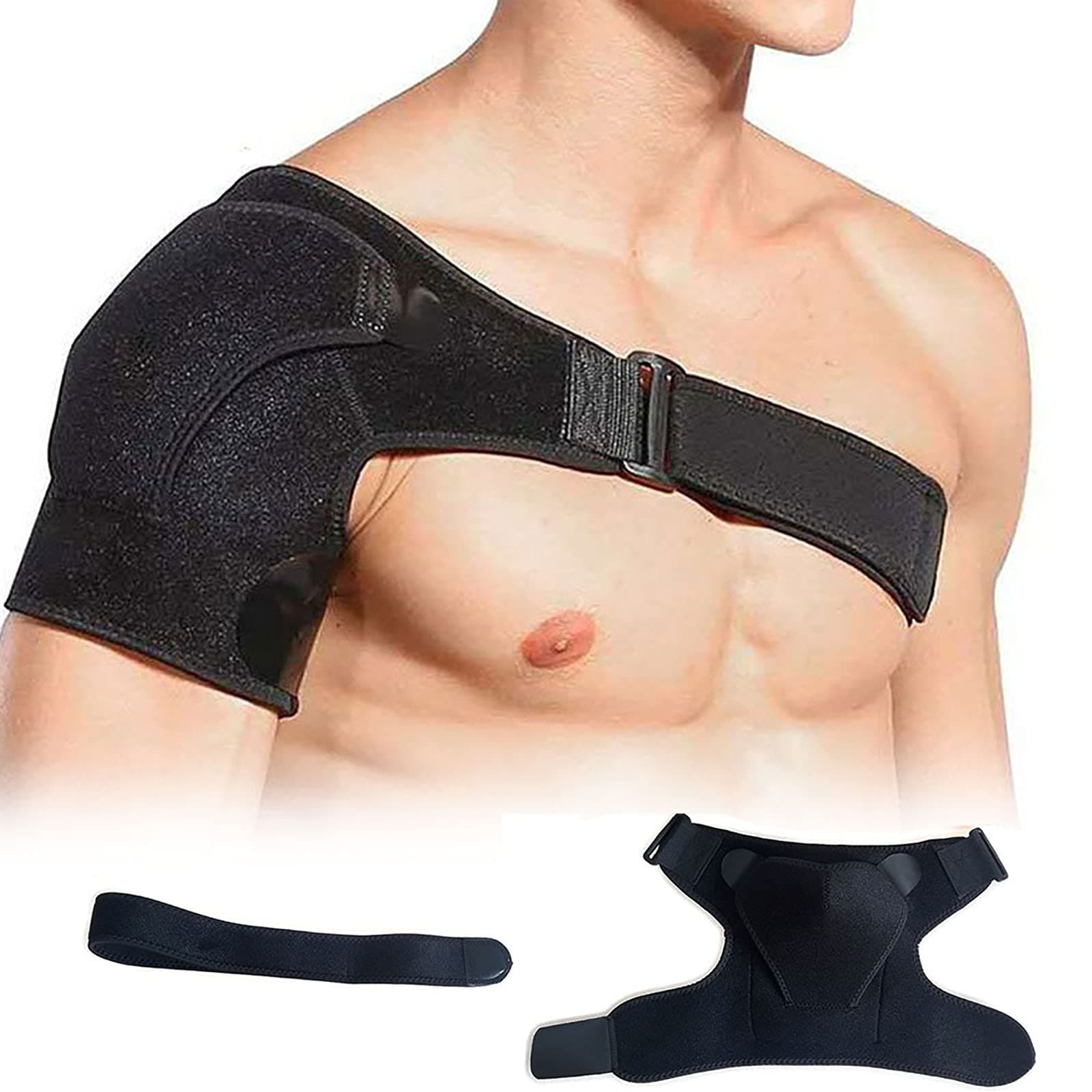 SIZIMA Shoulder support, adjustable shoulder wrap, rotator cuff for prevention of injuries, slipping AC joint, labrum cracks, frozen shoulder, pain, tendonitis