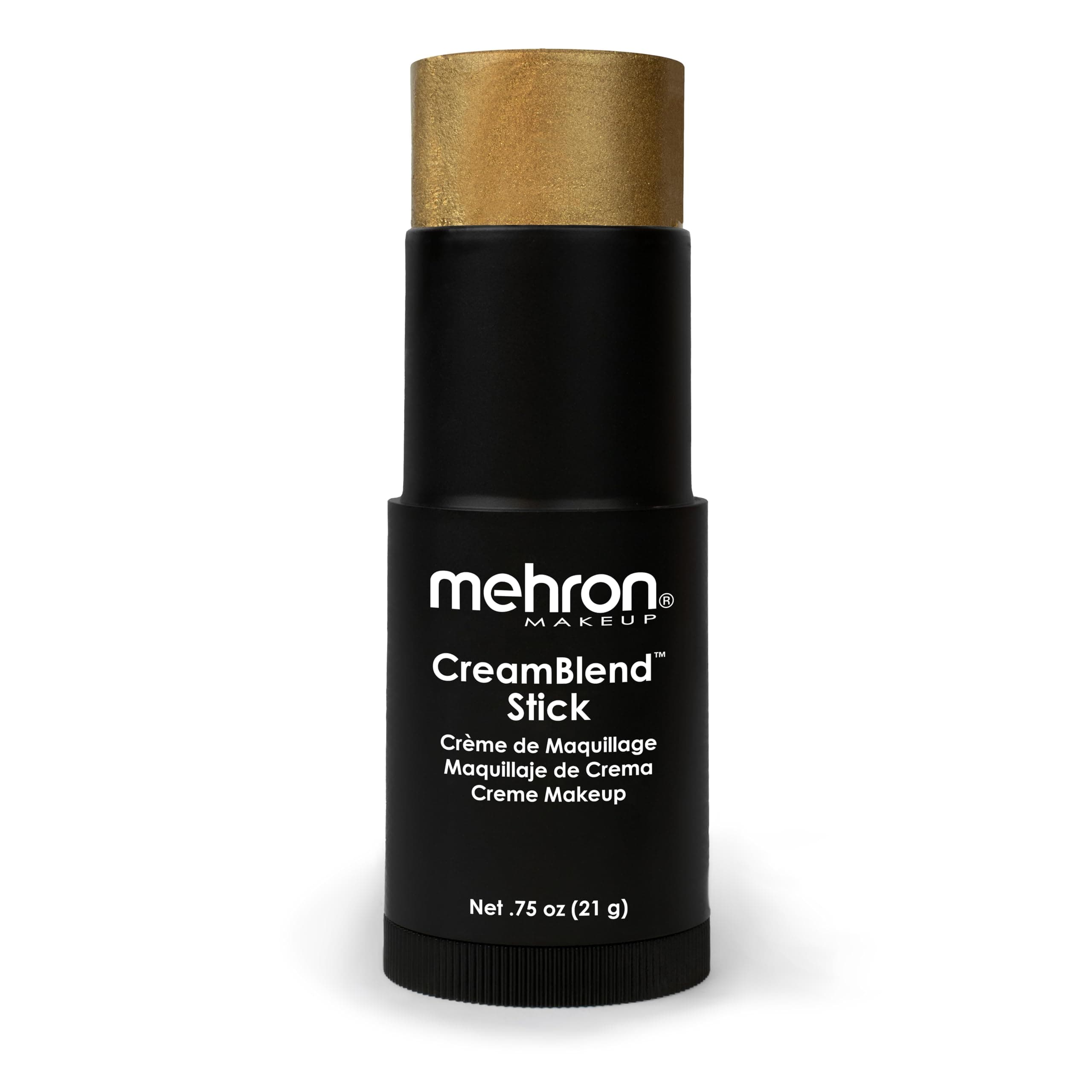 Mehron Makeup CreamBlend Stick | Face Paint, Body Paint, & Foundation Cream Makeup | Perfect for Halloween .75 oz (21 g) (Gold)
