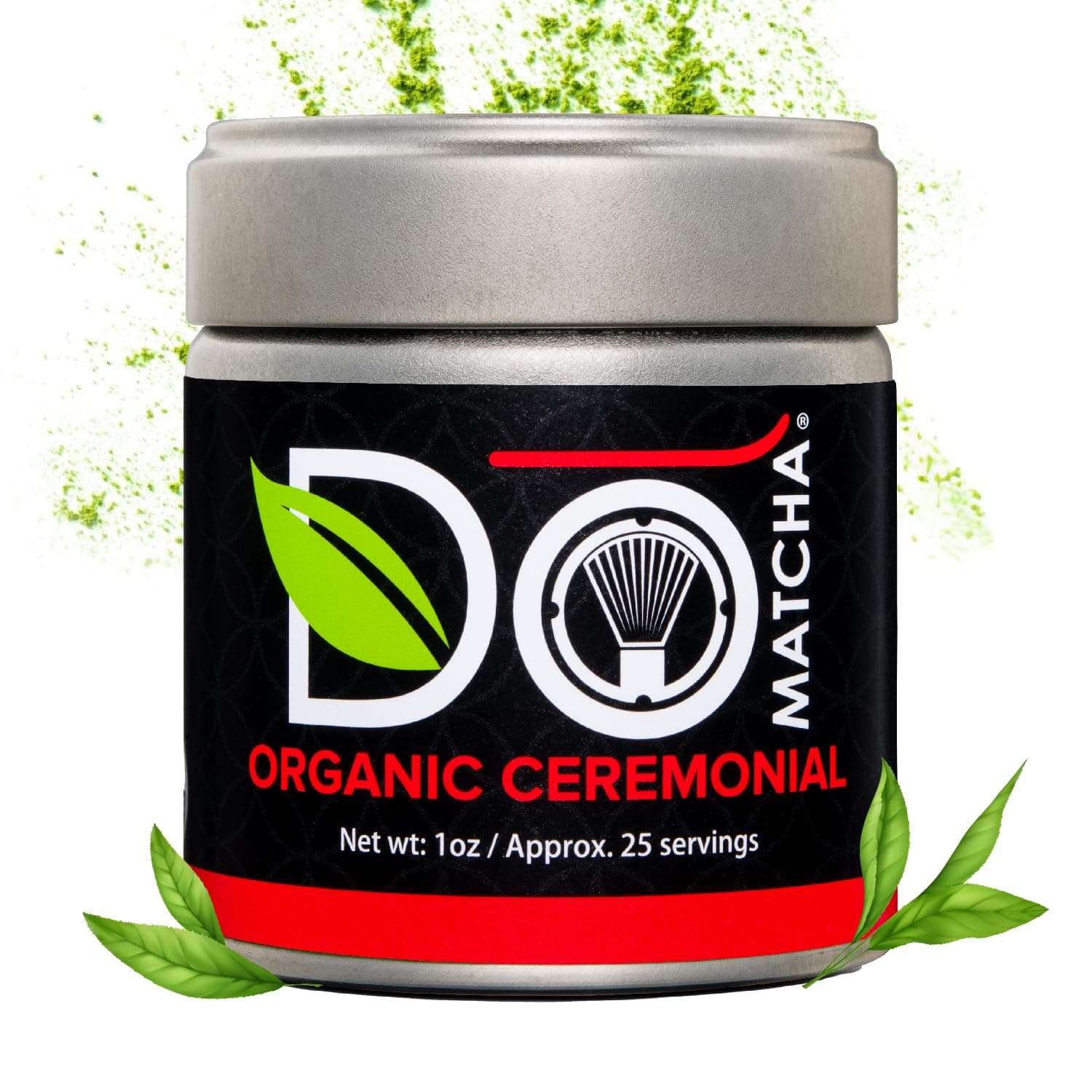 Organic Ceremonial Green Tea Matcha Powder, Natural Source of Antioxidants, Caffeine, and L-Theanine, Promotes Focus and Relaxation, Kosher, 25 Servings (1 oz)