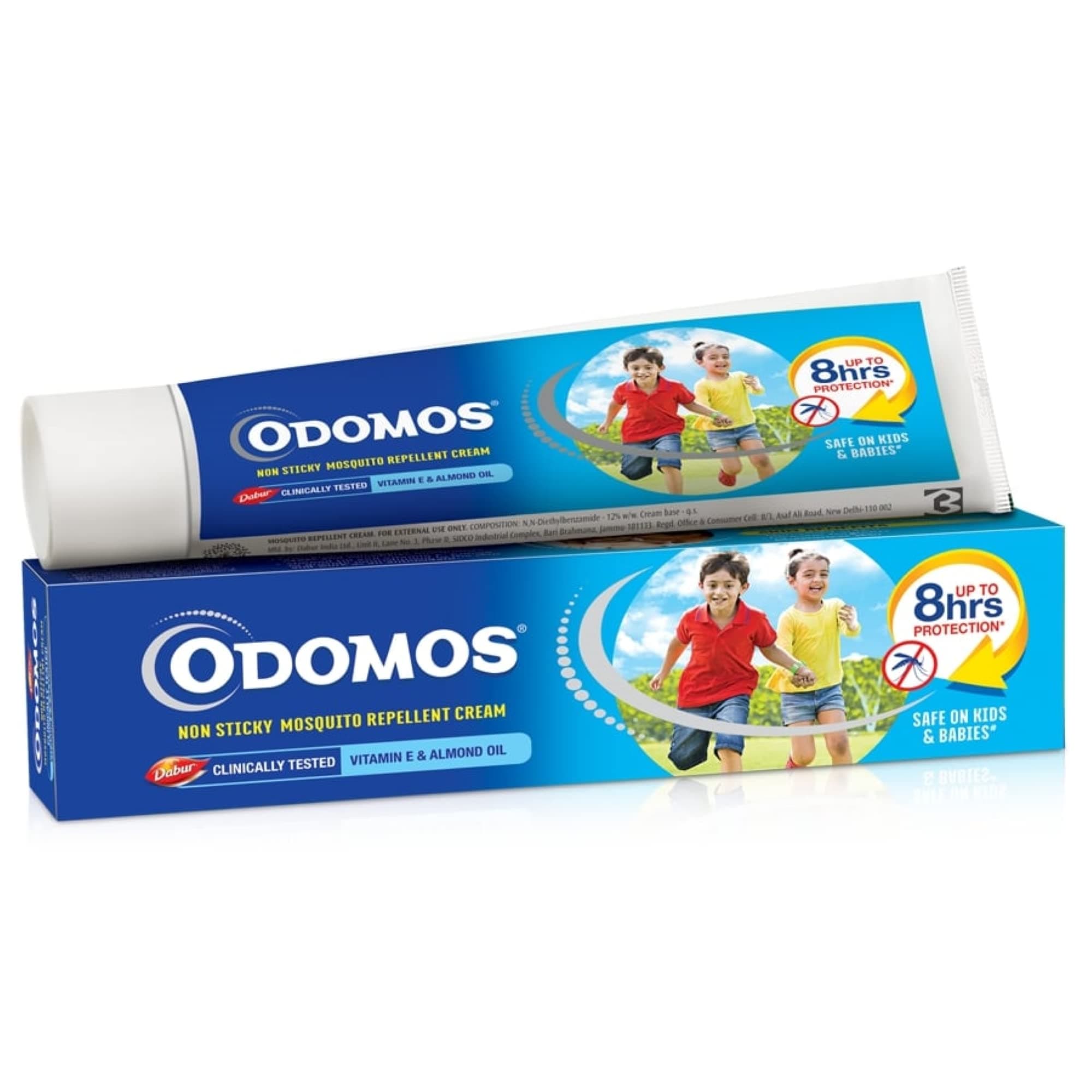 Odomos Non-Sticky Mosquito Repellent Cream With Vitamin E & Almond - 100 Gm