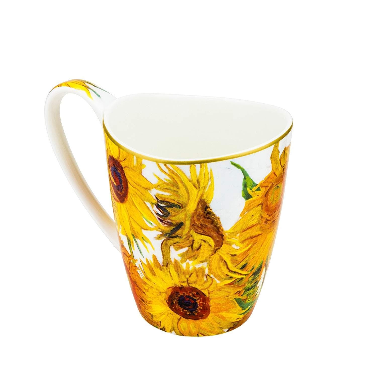 Carmani Painters Tea Cup or Mug Porcelain Collection, Vincent Van Gogh (Sunflowers)