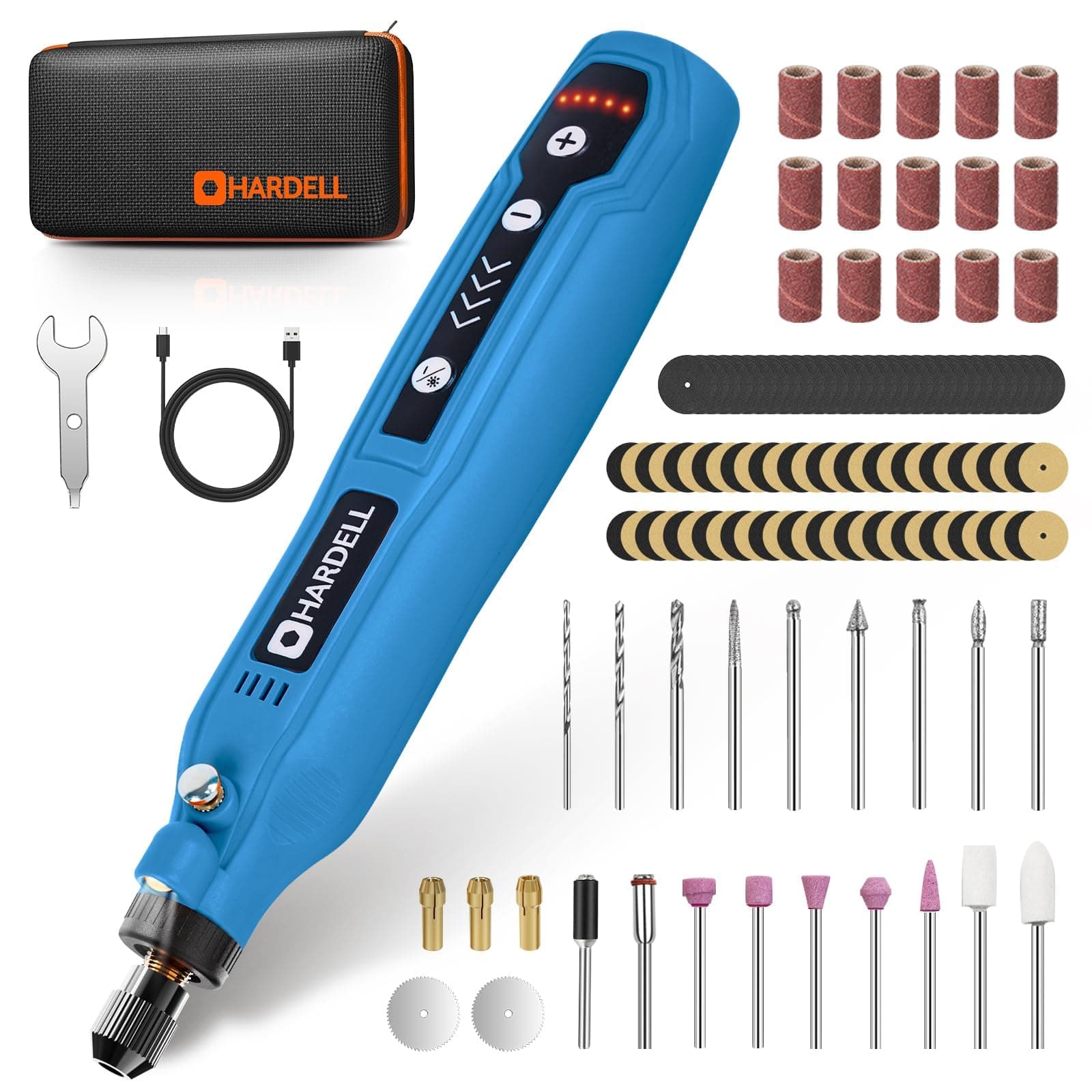 Cordless Rotary Tool, 3.7V Mini Rotary Tool with 42 Rotary Tool Accessories (Black Blue)…