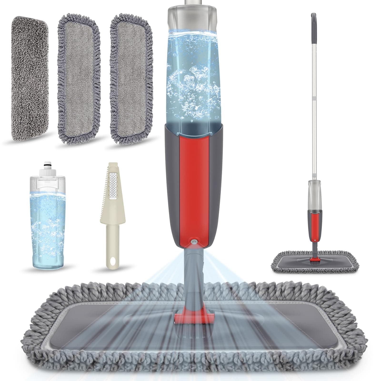 Floor Cleaning Mop with 3 Pads 1 Bottle