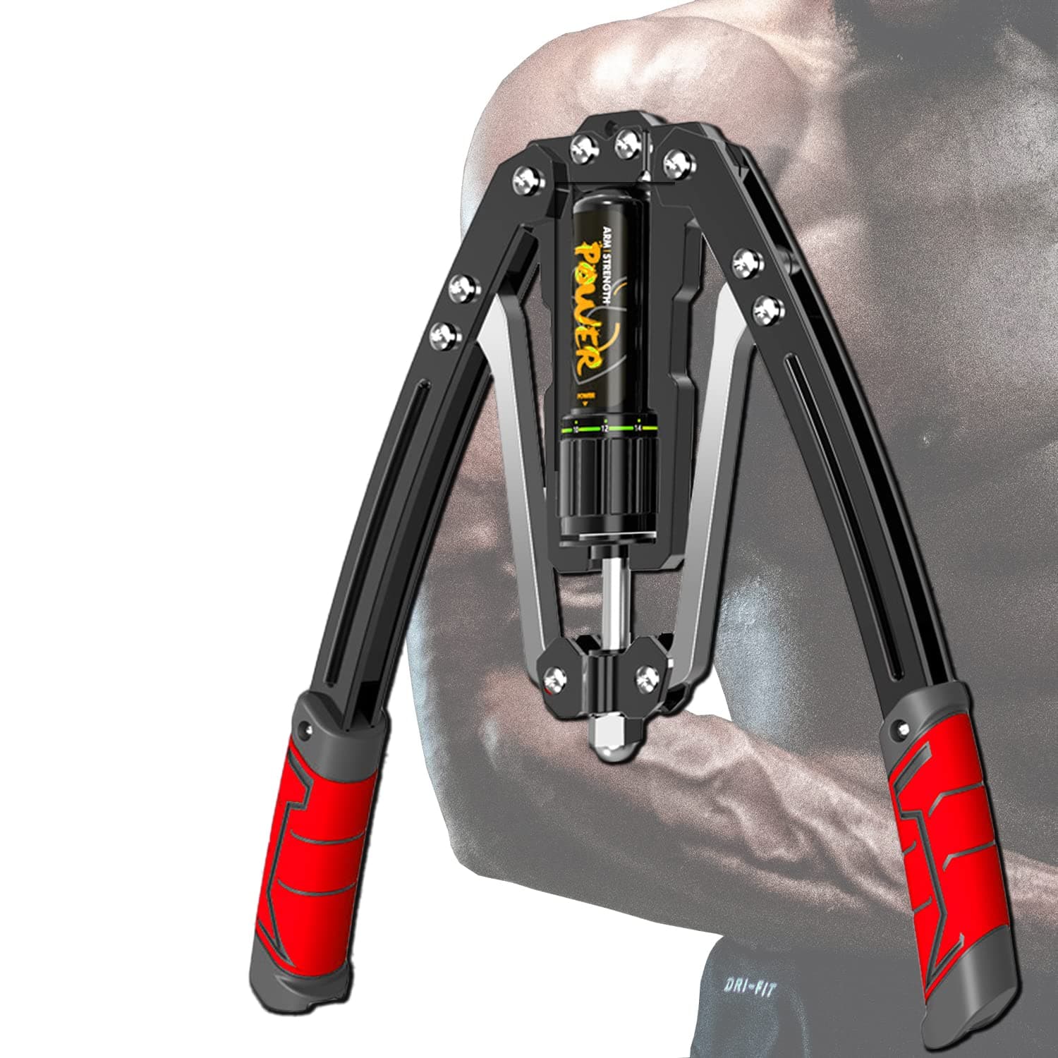 Arm Exercise Equipment Chest Workout - Hydraulic Power Twister 10 Gears Adjustable 22-440lbs,Chest Exerciser for Men,Arm Workout Equipment,Thick Steel Wear-Resistant, Non-Slip Handle PU Rubber