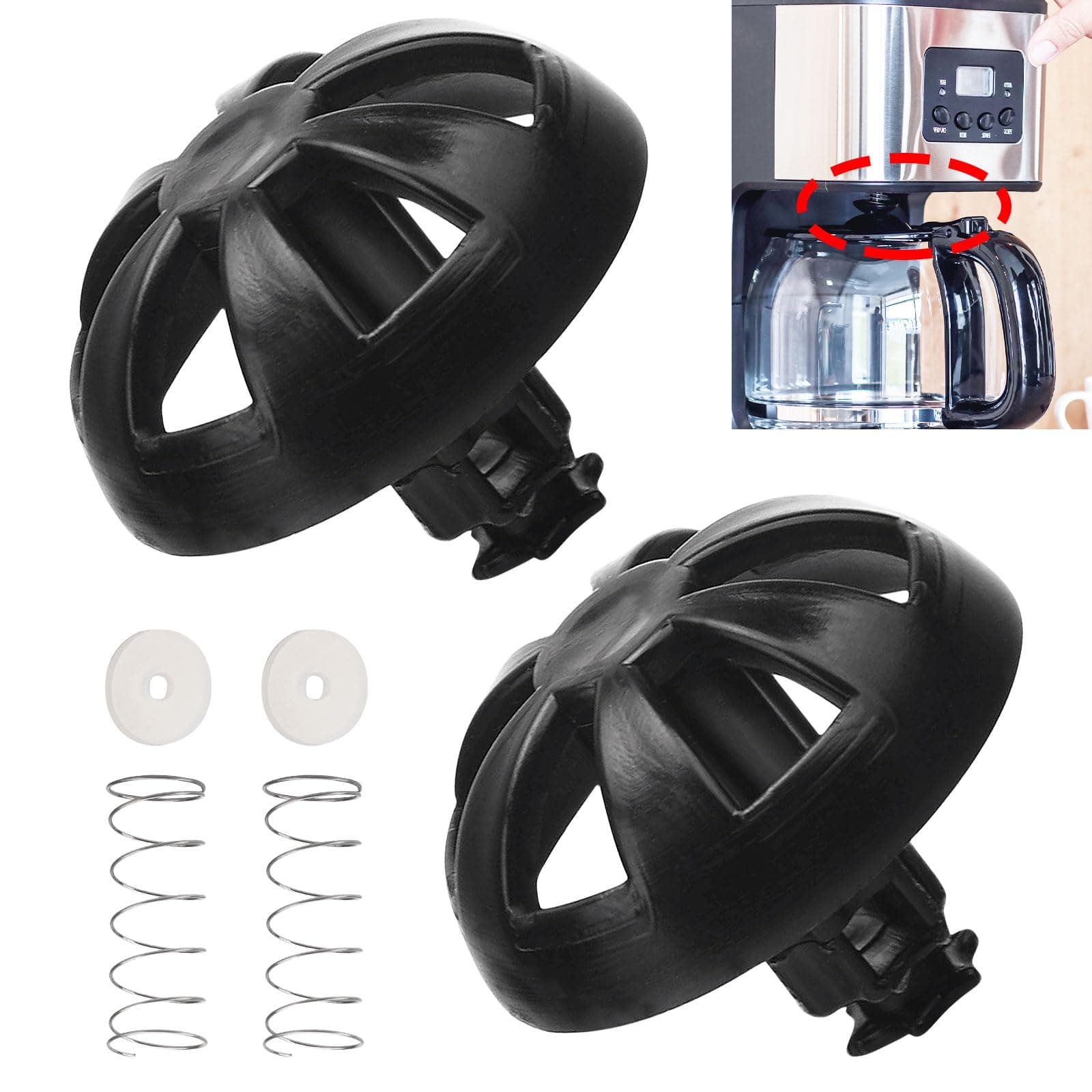 Coffee Machine Brew Basket Bottom Spring Loaded Stopper Kits for Ha-milton Beach Coffee Makers Replacement Brew Basket Fit Models 990117900 990237500 (2 Pcs)