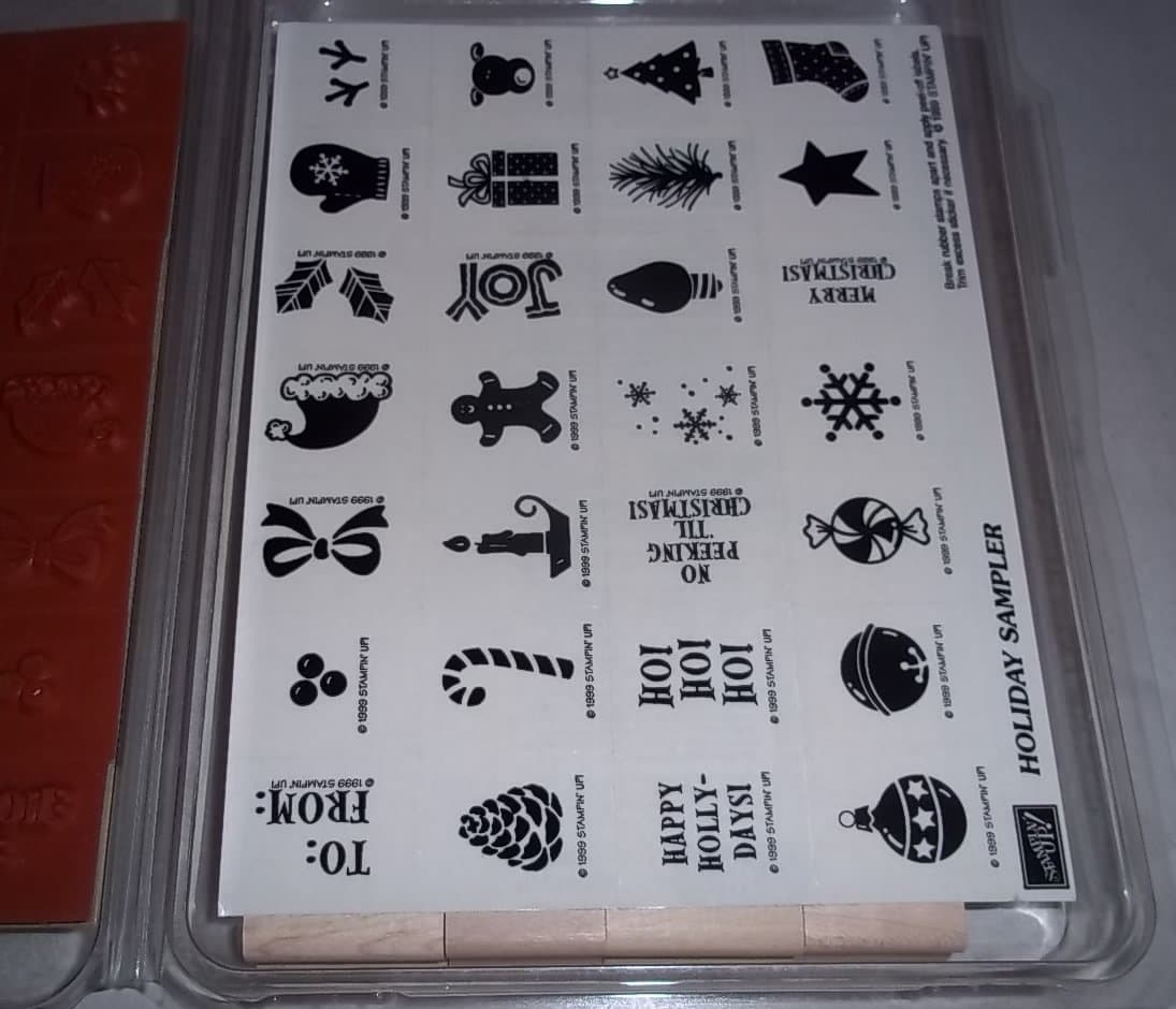 Stampin Up Holiday Sampler Rubber Stamp Set of 28