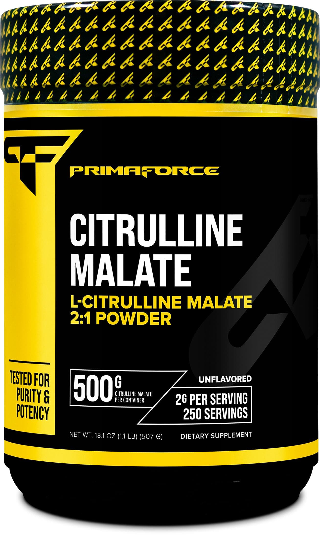 L-Citrulline Malate Powder, Unflavored Pre Workout Supplement, 500 grams - Energy Support, Aids Recovery, Enhances Strength Performance – Vegan, Non-GMO