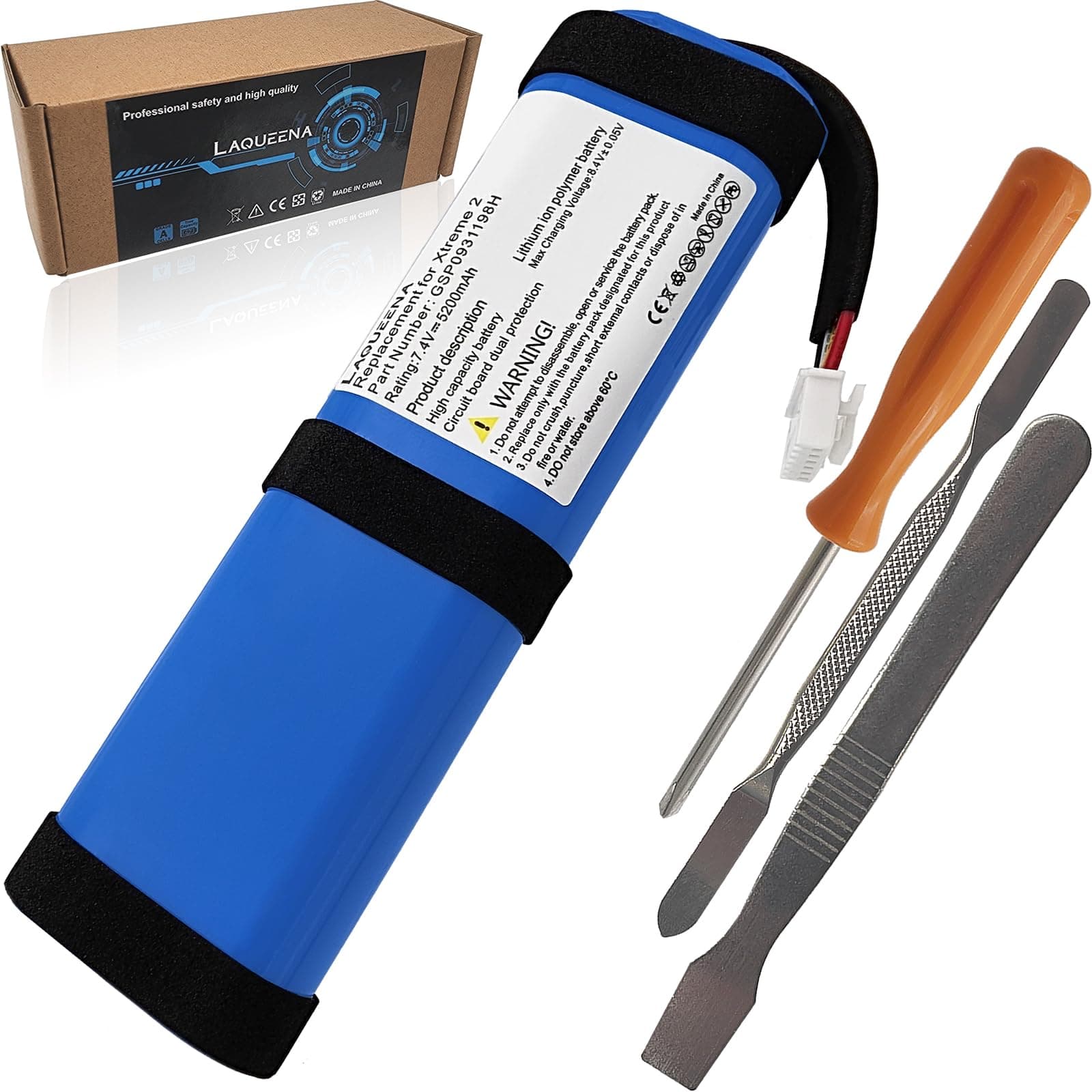 GSP0931198H 5200mAh Battery Compatible with Xtreme 2 Waterproof Bluetooth Speaker with Tools Battery Part NO Xtreme2 2INR19 66-2 SUN-INTE-103 7.4V(NOT Xtreme 1)