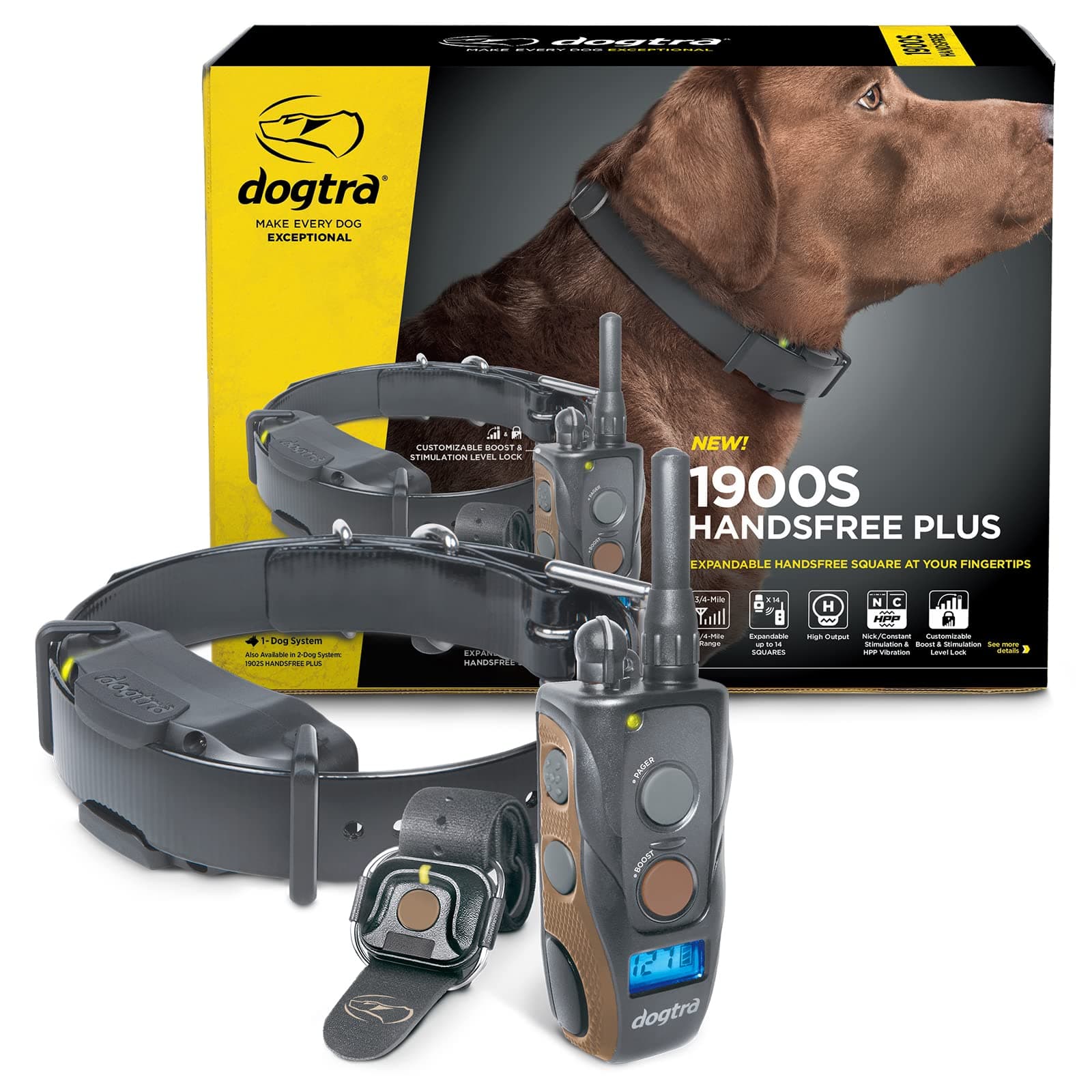 Dogtra 1900S HANDSFREE PLUS 3/4-Mile Waterproof 1-Dog Remote Training E-Collar