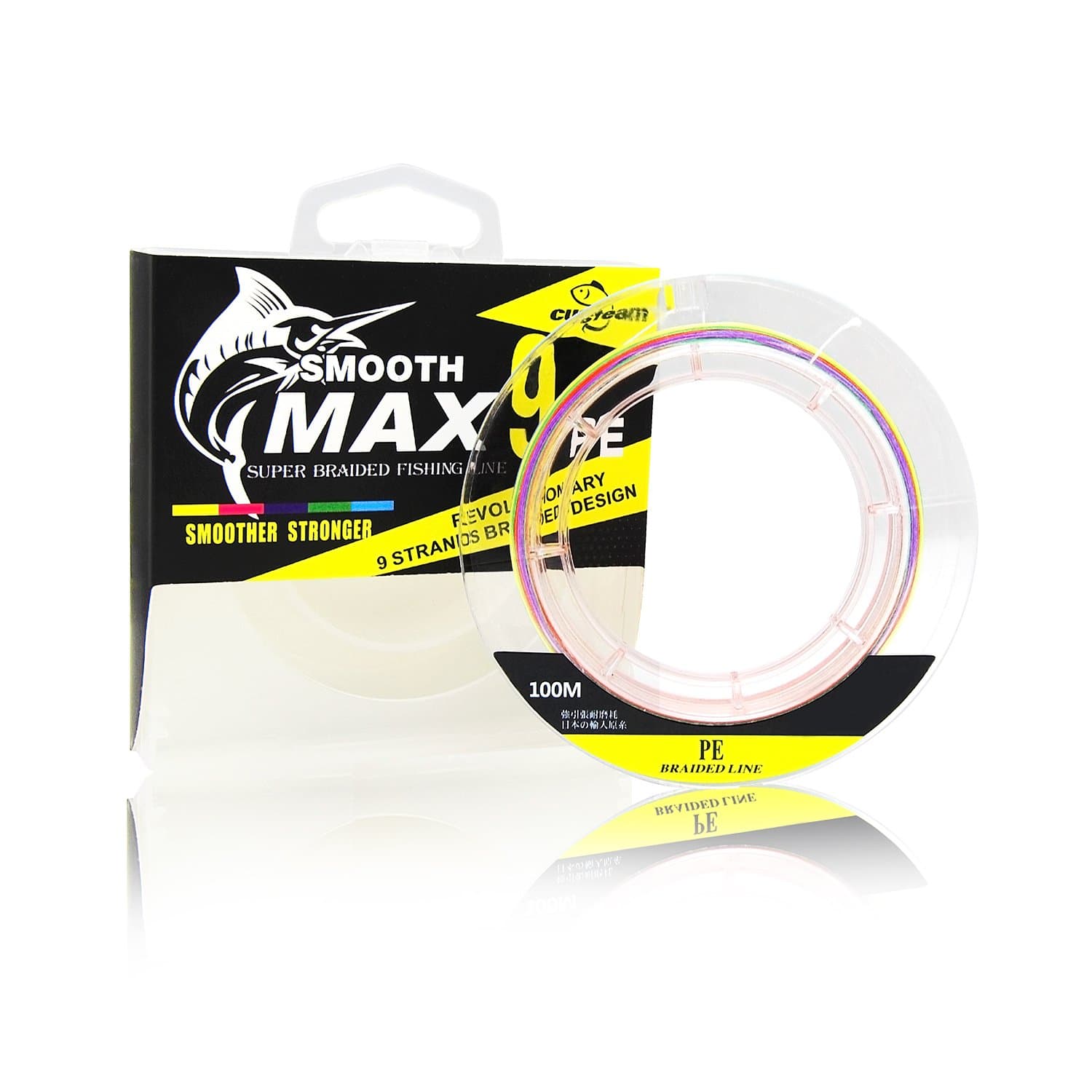 CUSTEAM Braided Fishing Line PE Line Smoothmax 9 Strand Braid Fishing Line 25lb 100m/109yds-for Fishing kayake Freshwater & Saltwater Fish 0.8#