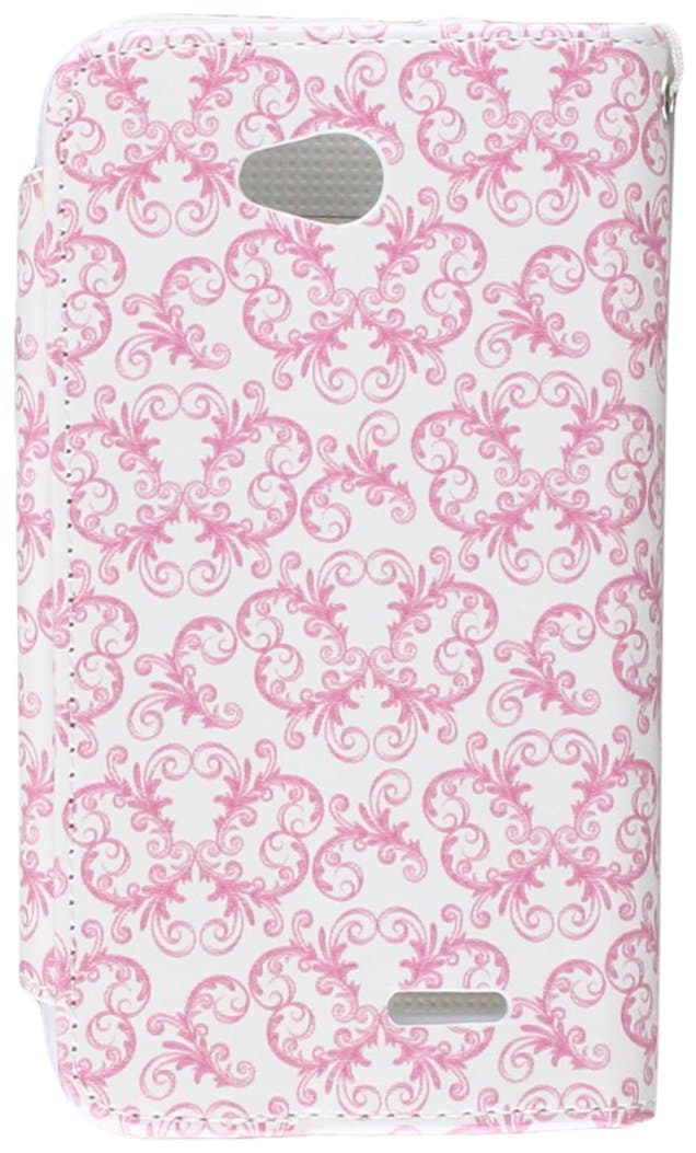 Asmyna My Jacket Wallet Case for LG MS323 Optimus L70 - Retail Packaging - Pink butterfly flowers