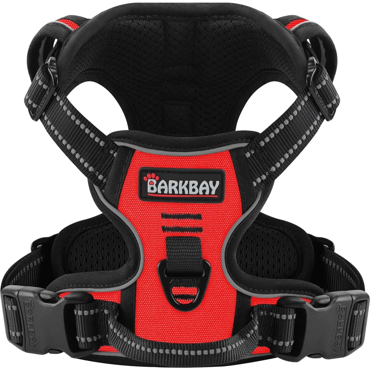 BARKBAY Dog Harness No Pull for Large Dogs - Adjustable, Reflective, Comfortable, No Choke, Heavy-Duty - Perfect for Outdoor Training, Walking, and Hiking - Strong & Durable - XL & Red