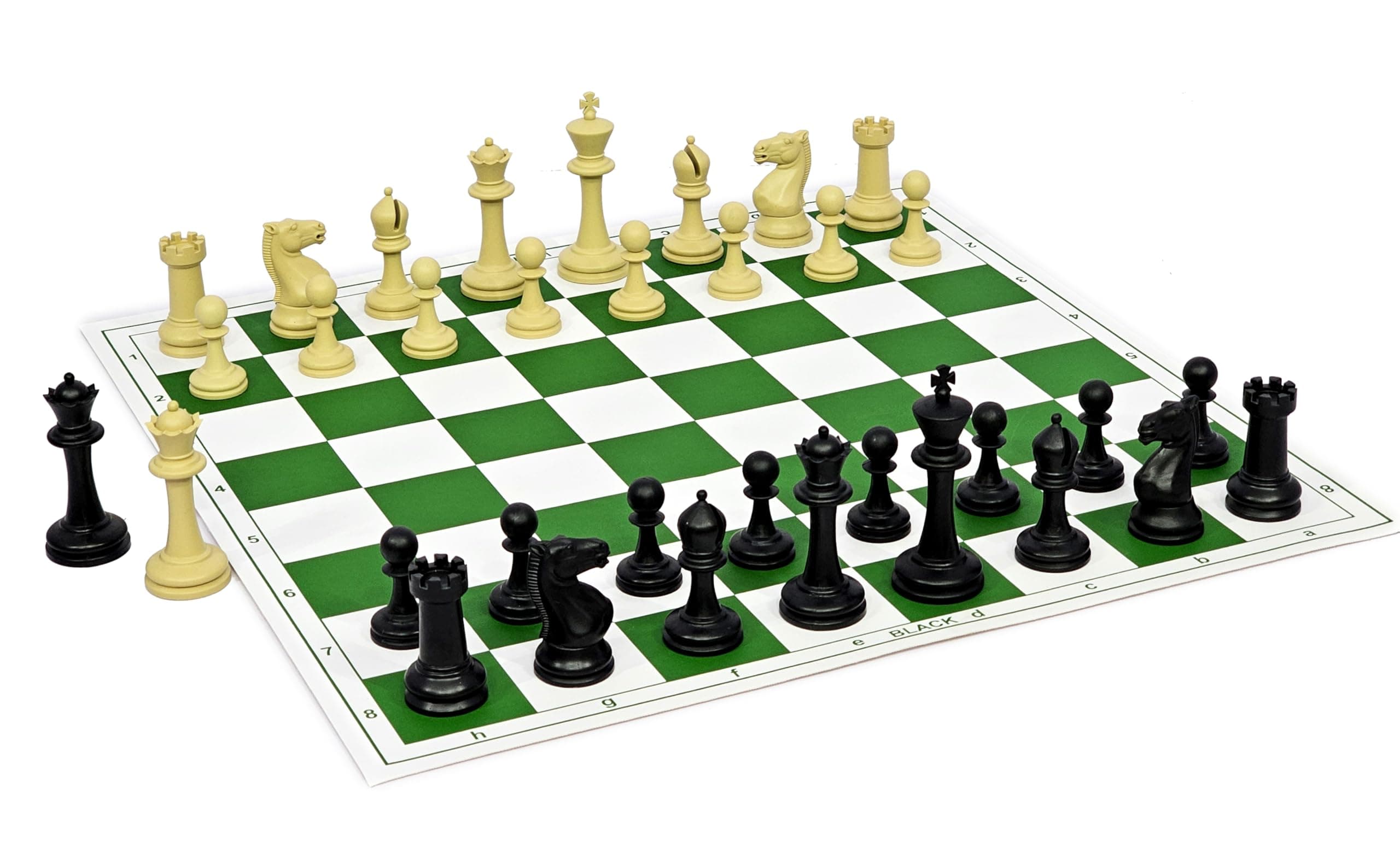 17'' x 17'' Tournament Chess Set With Plastic Staunton Solid Pieces - Ideal for Professional Players