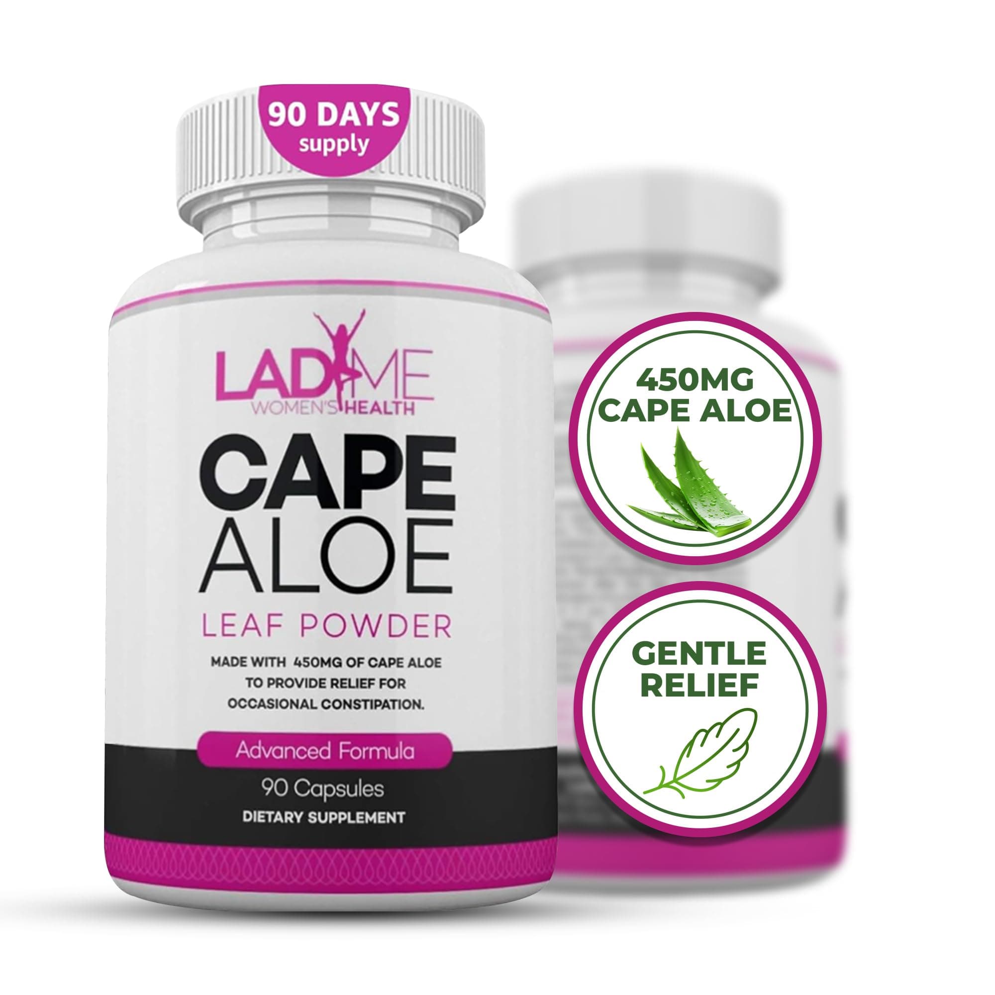 - Pure Cape Aloe Herbal Laxative for Constipation Relief - Healthy Bowel Movement - Natural Colon Cleanse & Detox Dietary Supplement - Specially Designed for Women by Ladyme - 90 Capsules