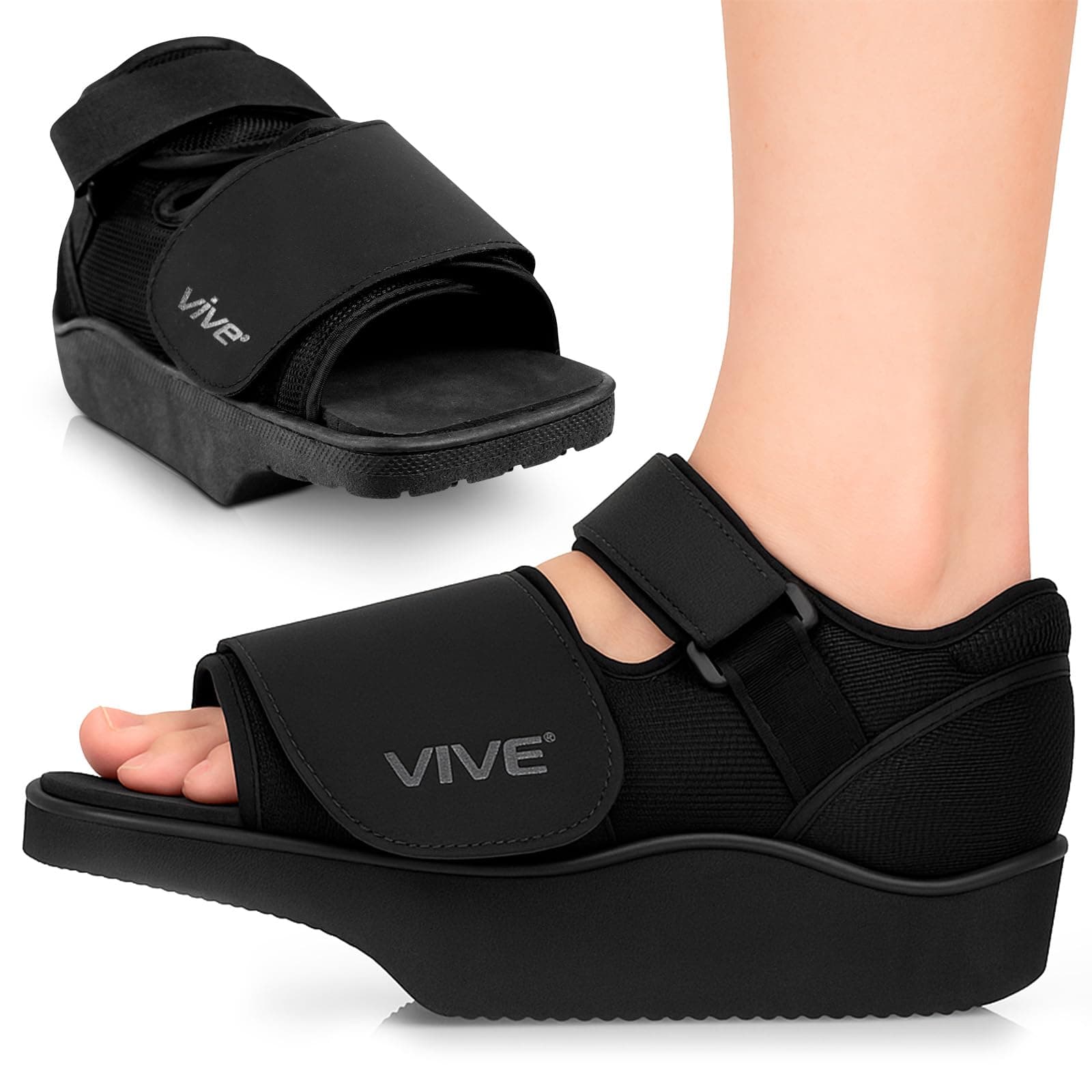 Vive Offloading Post-Op Shoe - Forefront Wedge Boot for Broken Toe Injury - Non Weight Bearing Medical Recovery for Foot Surgery, Hammer Toes, Bunion, Feet Pain - Walking Orthopedic (X-Small)
