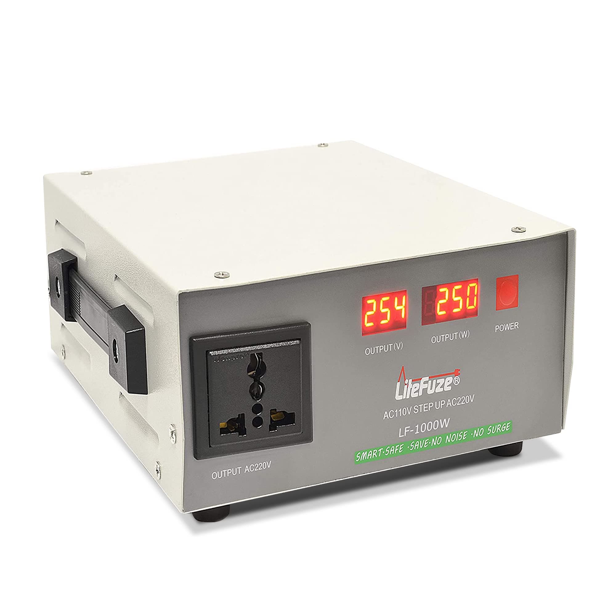 LiteFuze Automatic 1000 Watt Voltage Converter Transformer - Step Up - 110V/220V - Circuit Breaker Protection - Heavy Duty / - Wattage Sensing Technology - Ultra Compact - Lightweight [5 Year Warranty