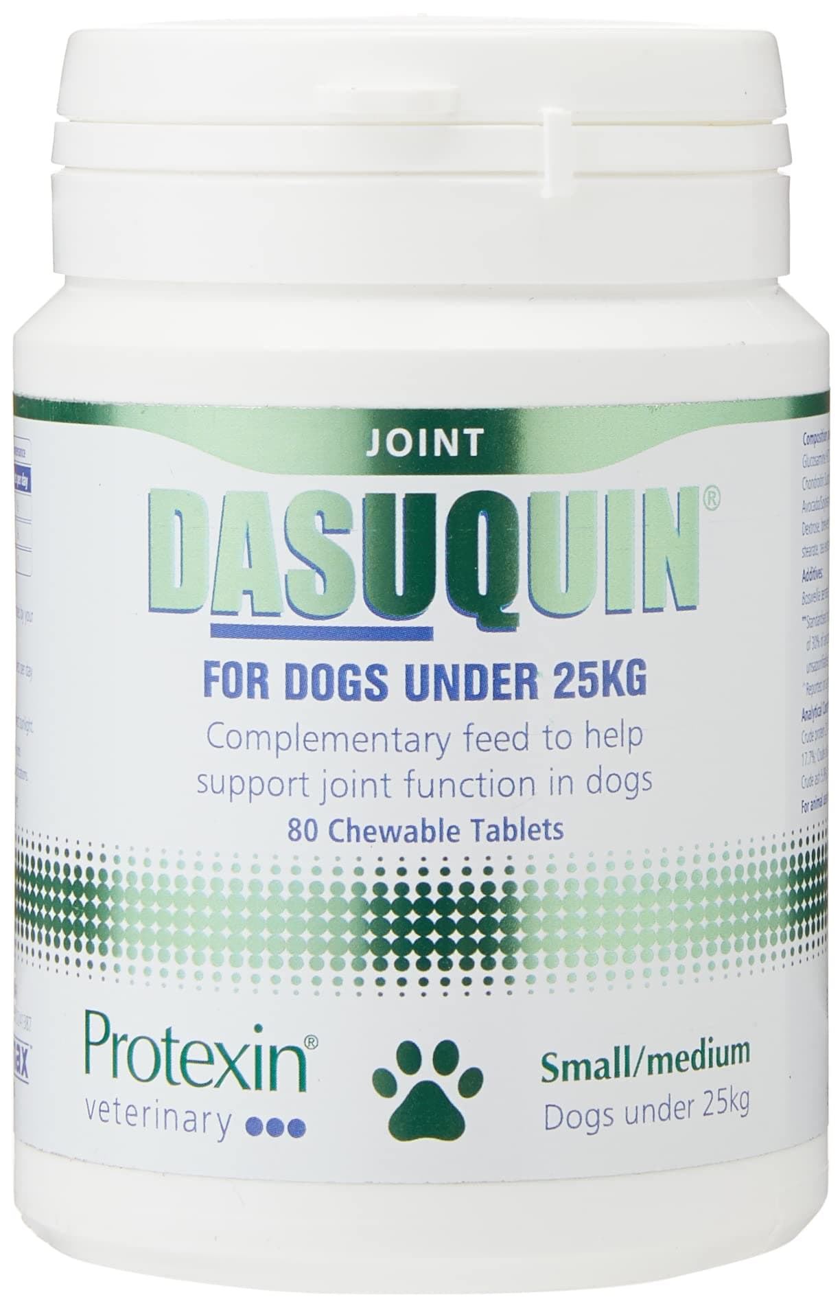 Veterinary Dasuquin Advanced Joint Supplement for Dogs under 25kg, with ASU, Glucosamine HCl and Chondroitin for Joint Care and Support - 80 Chewable Tablets