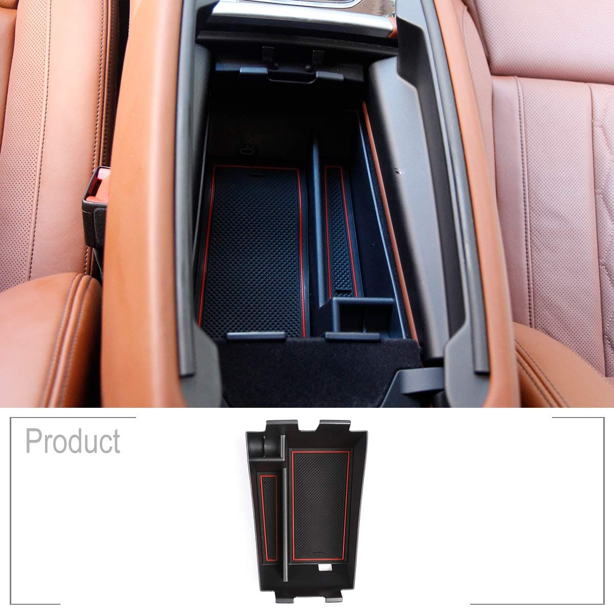 TongSheng for BMW X5 G05 X6 X7 GO7 2019 Armrest Center Console Organizer Tray Accessories with Coin and Sunglasses Holder,Secondary Insert Storage Box