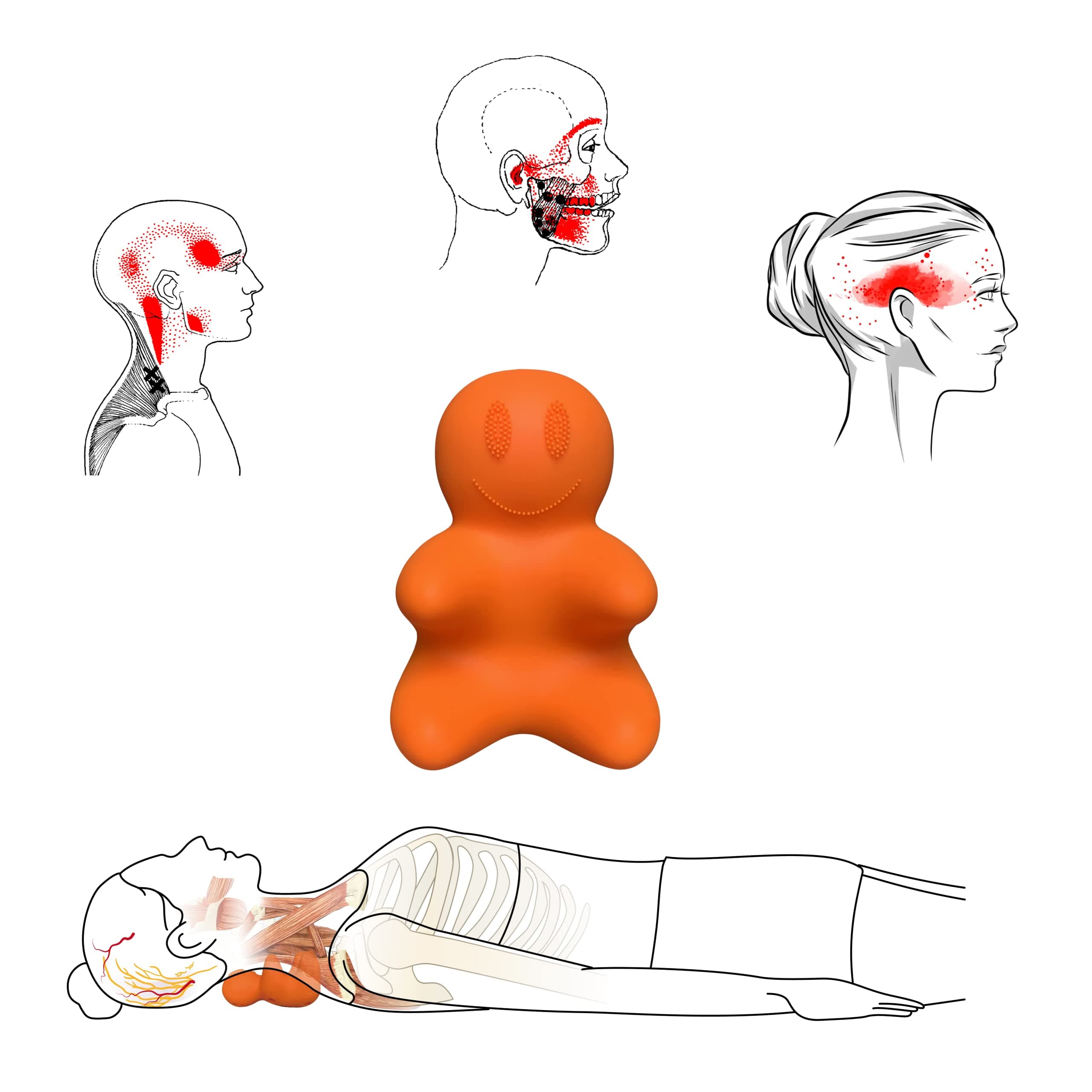 Trigger Point Massager Dolly, Myofascial Release Occipital Neuralgia, Neck & Shoulder Pain, Tension Headache, TMJ